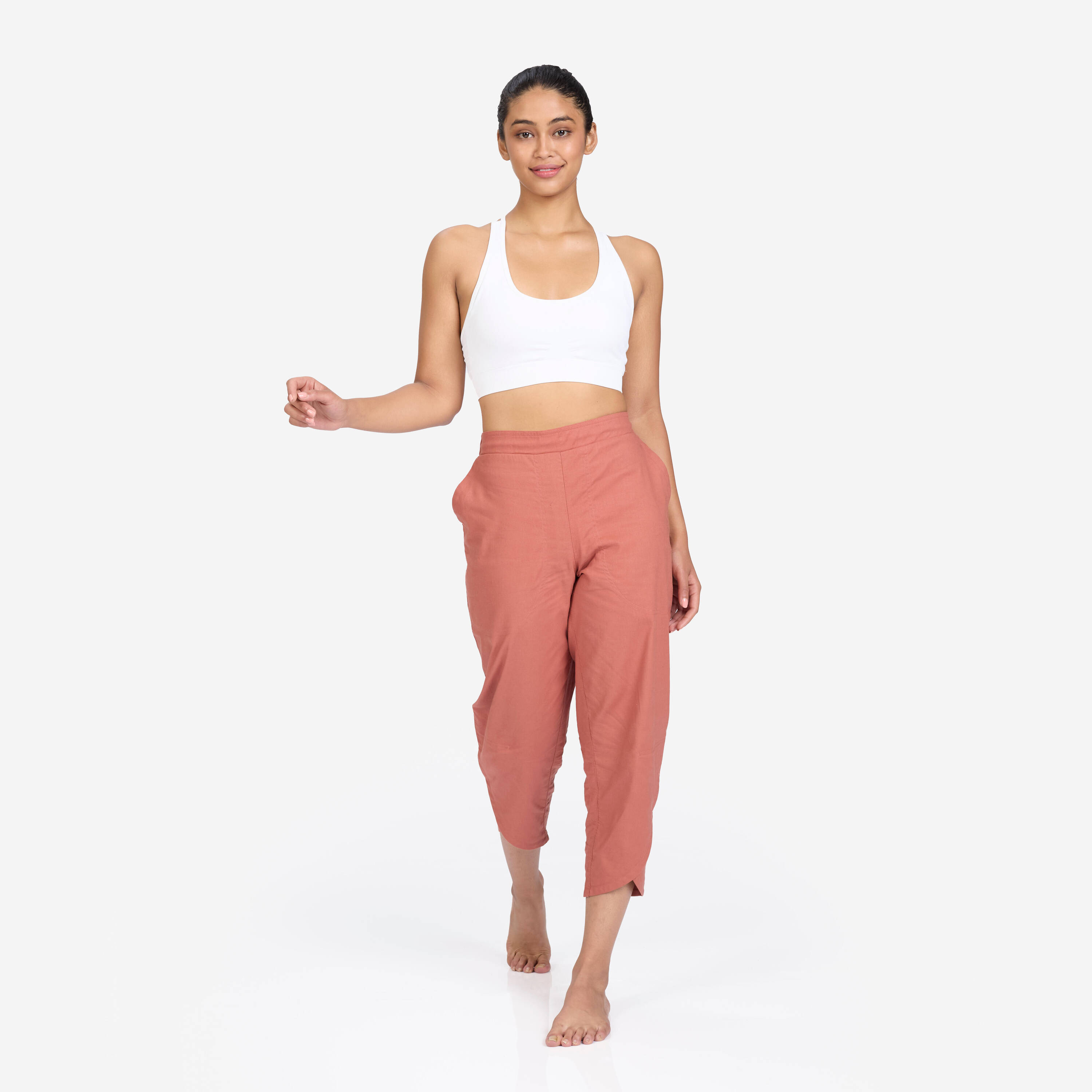 Dhoti Bottoms with High Waistbands for Women - Sepia Brown -  2