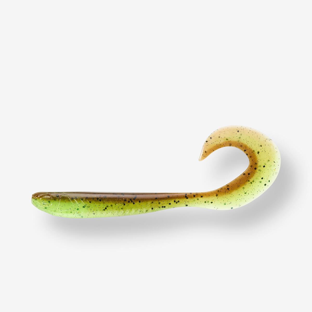 LEURRE SOUPLE VIRGULE GRUB AVEC ATTRACTANT WXM YUBARI GRB 90 VERT MARRON