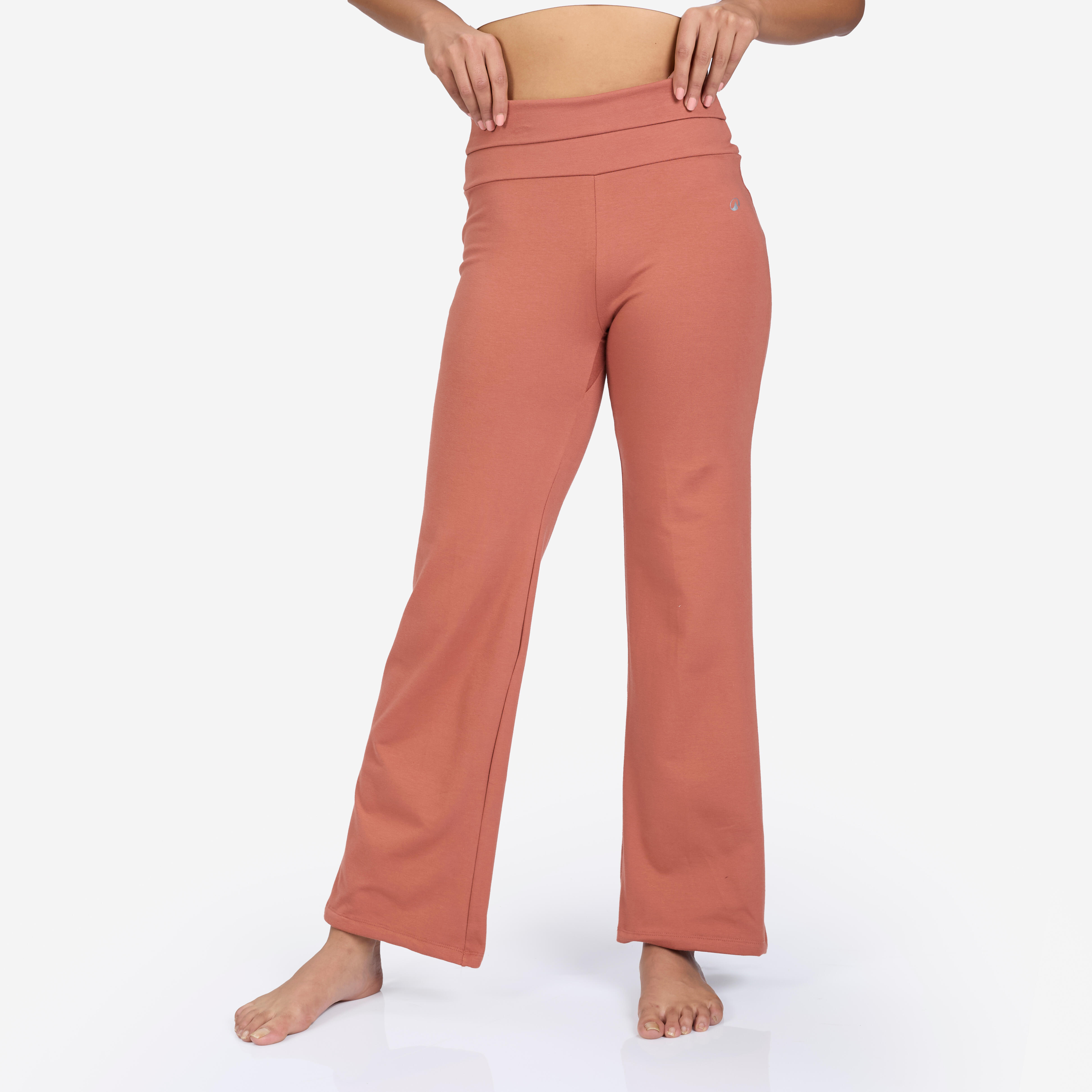 Women Yoga Pants, Stretchable, High-Waisted, Adjustable Fit, 500 - Sepia Brown