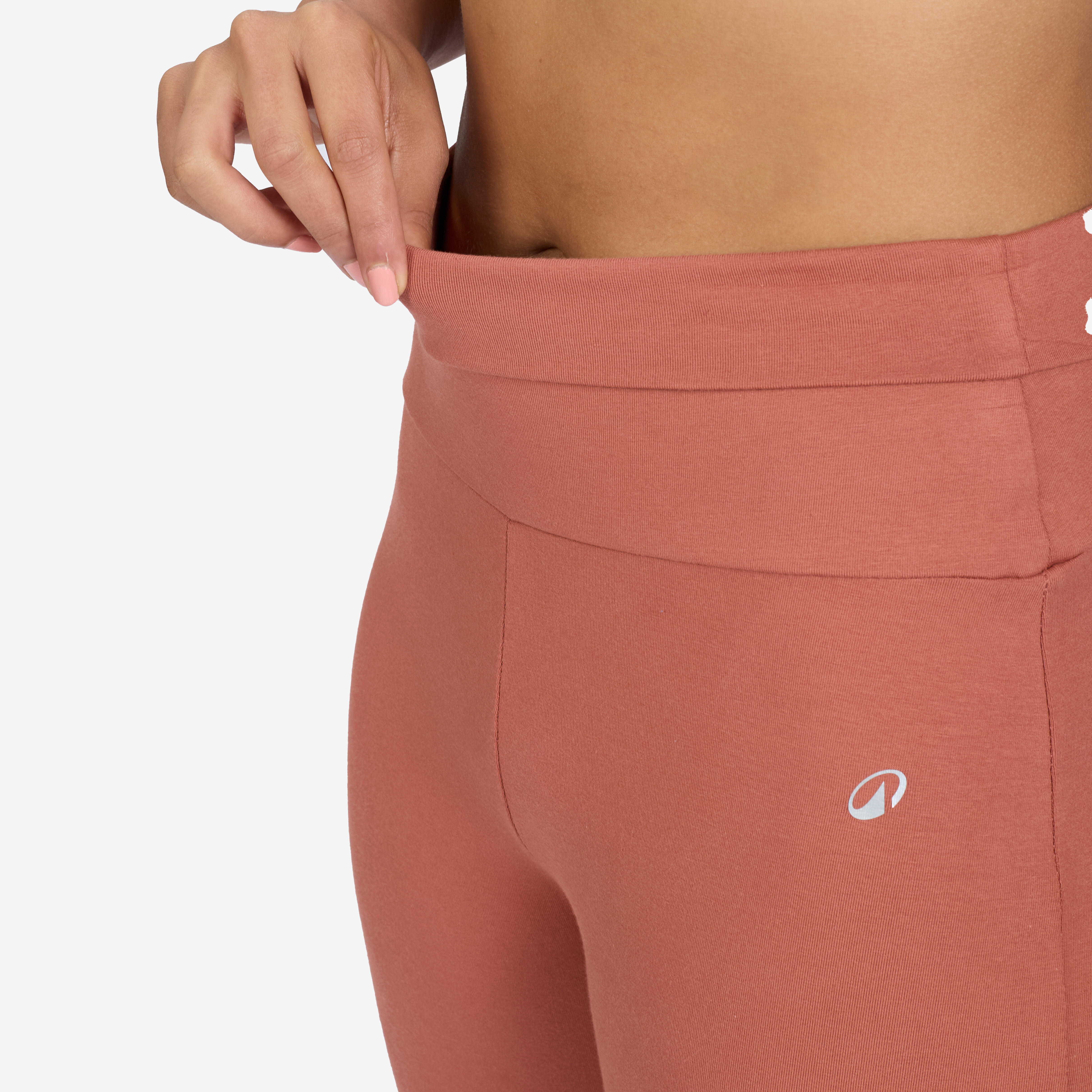 Women Yoga Pants, Stretchable, High-Waisted, Adjustable Fit, 500 - Sepia Brown