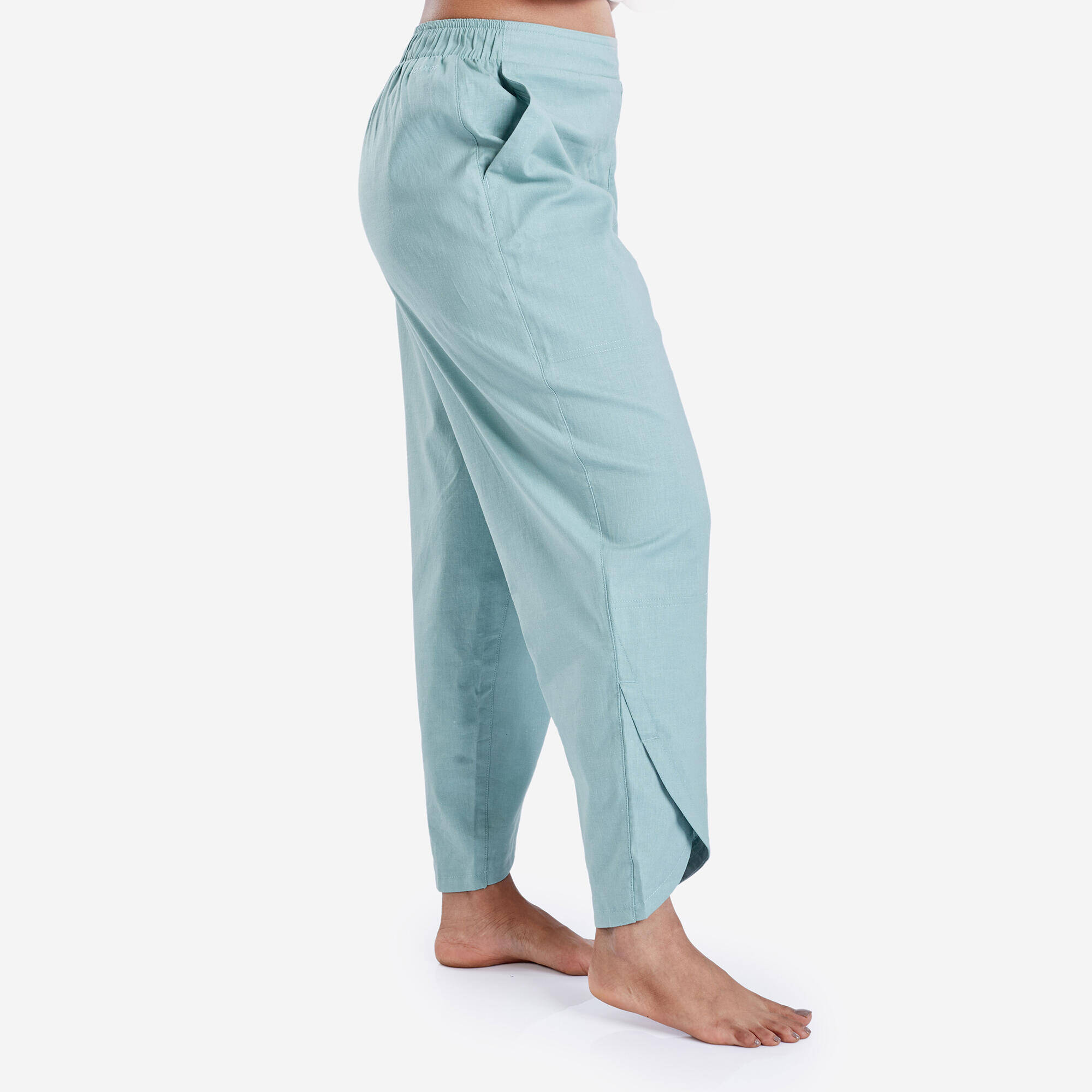 Dhoti Bottoms with High Waistbands for Women - Frozen Green -  4