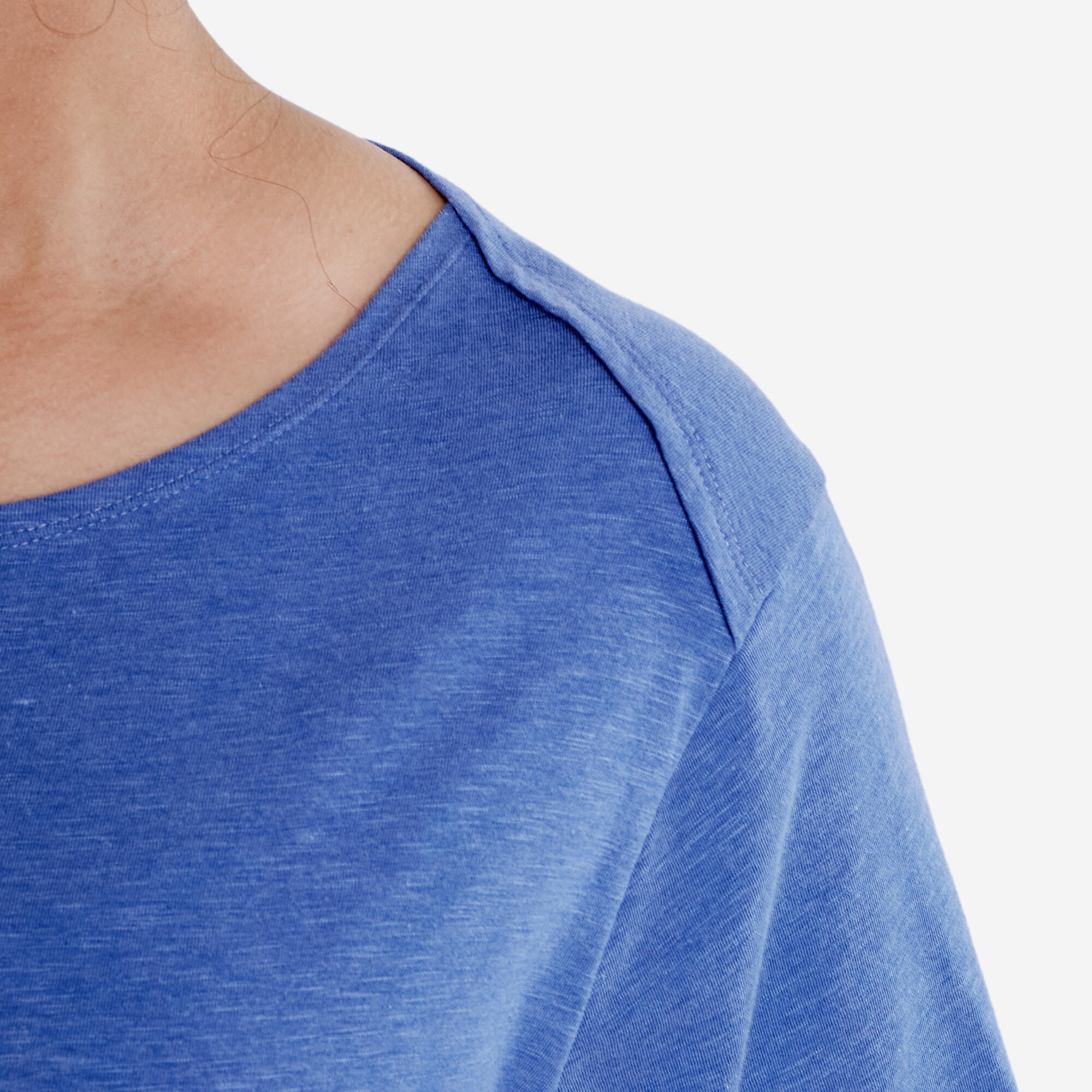 Crew Neck Soft Yoga Women's Kurti - Comet Blue