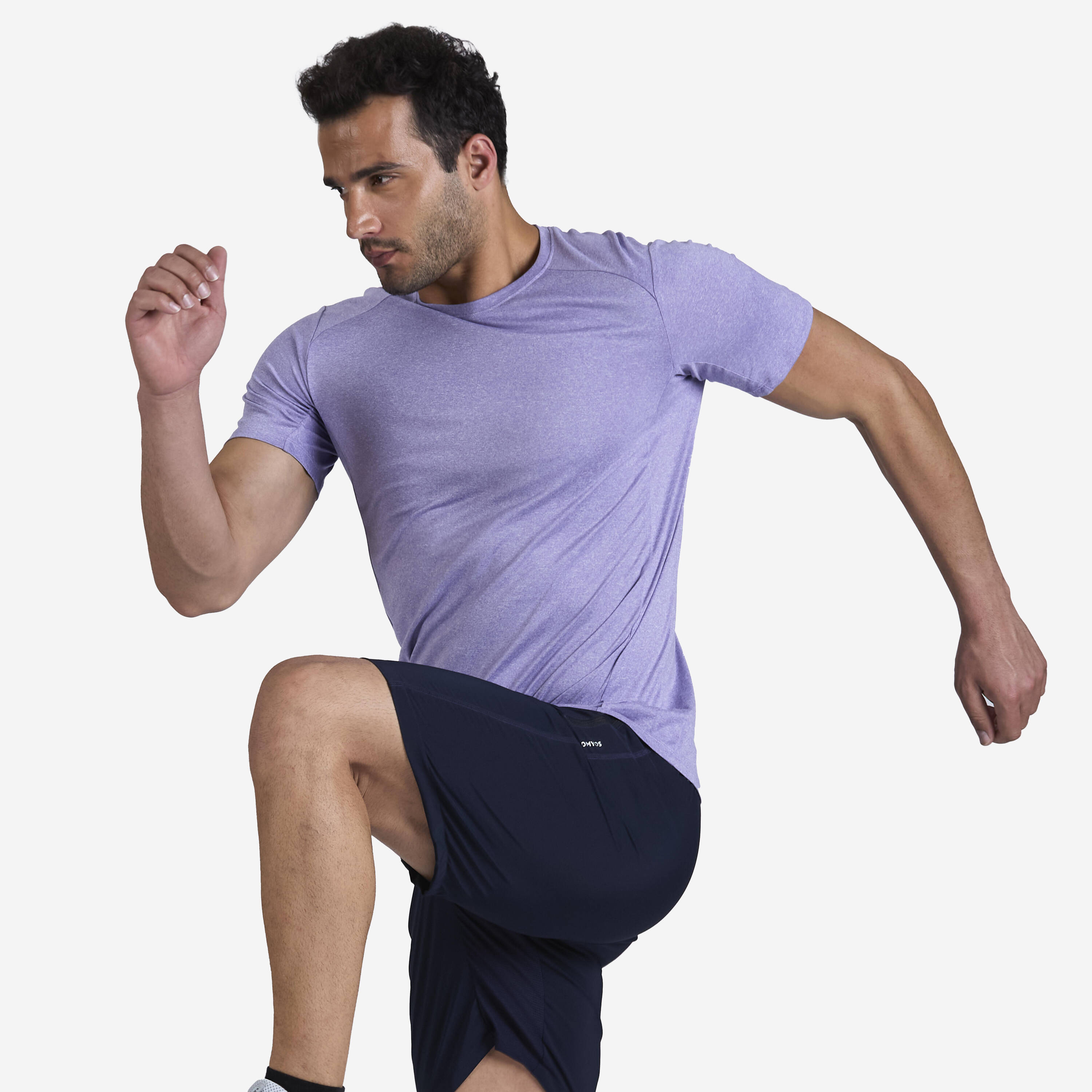 Men's Basic Cardio Training Shirt TS 100 - Lavender Purple -  2