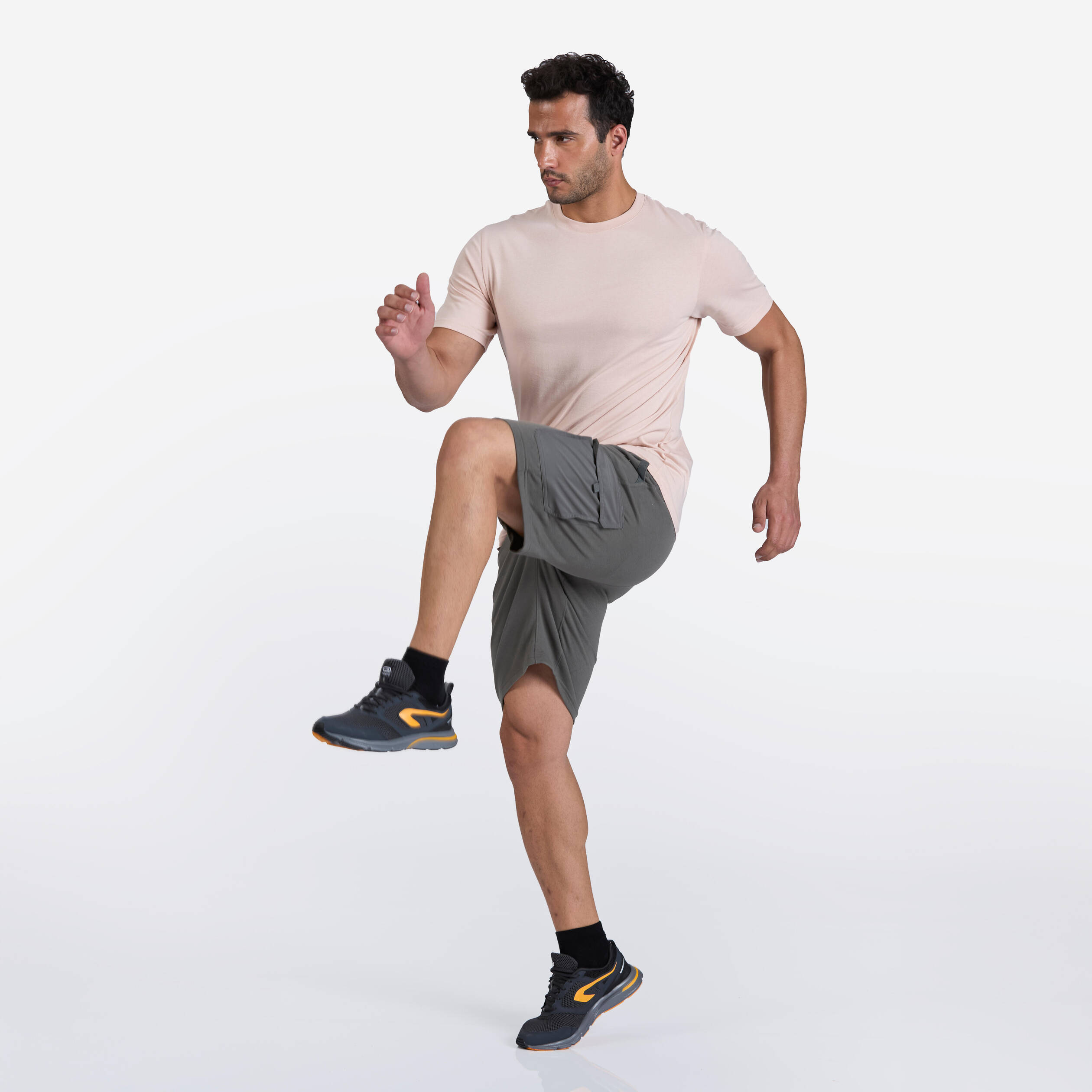 Short Sleeved Crew Neck Men's T-Shirt Essential 500 - Light Medium Pink