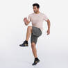 Short Sleeved Crew Neck Men's T-Shirt Essential 500 - Light Medium Pink