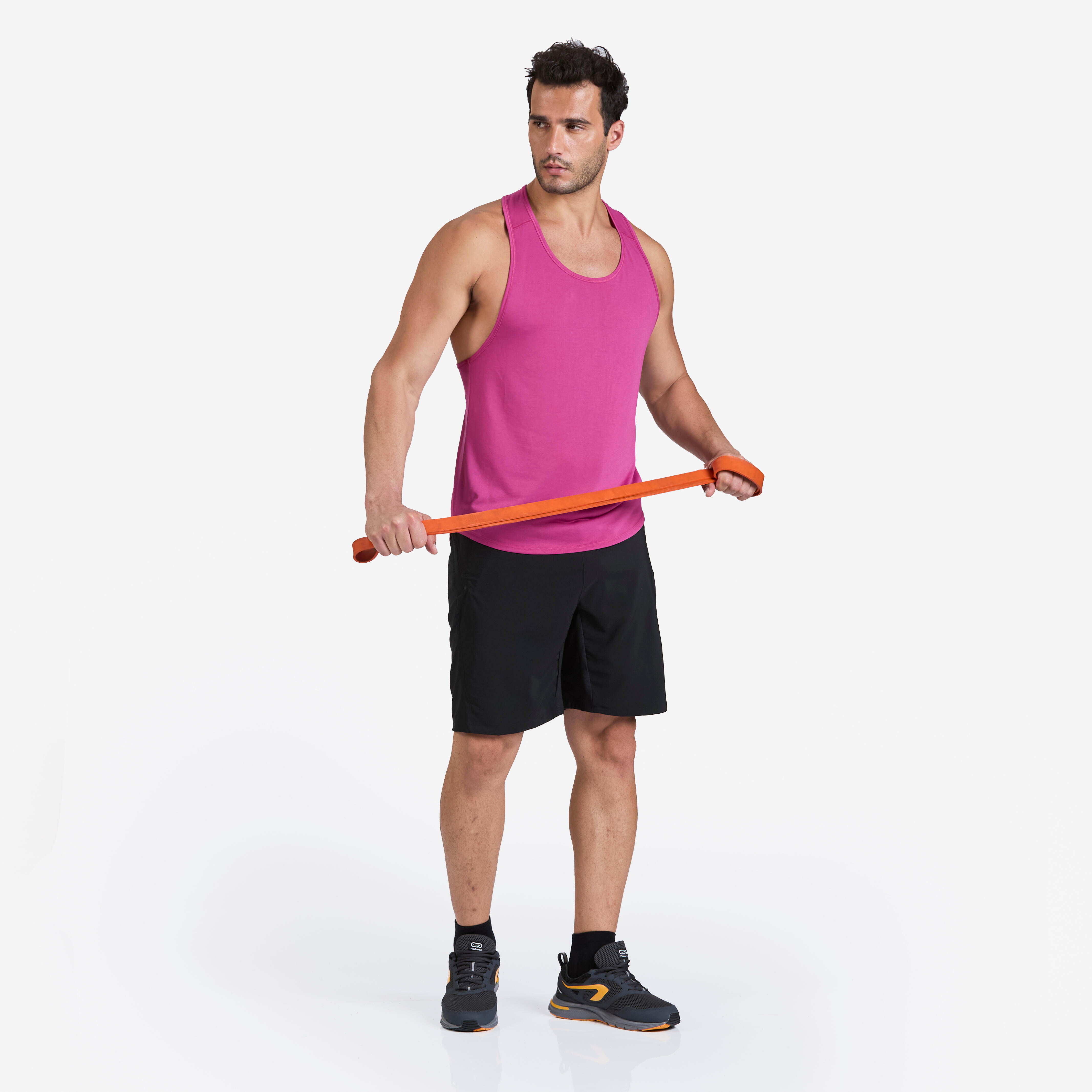 Men's Weight Training Stringer Tank Top - Purple/Magenta