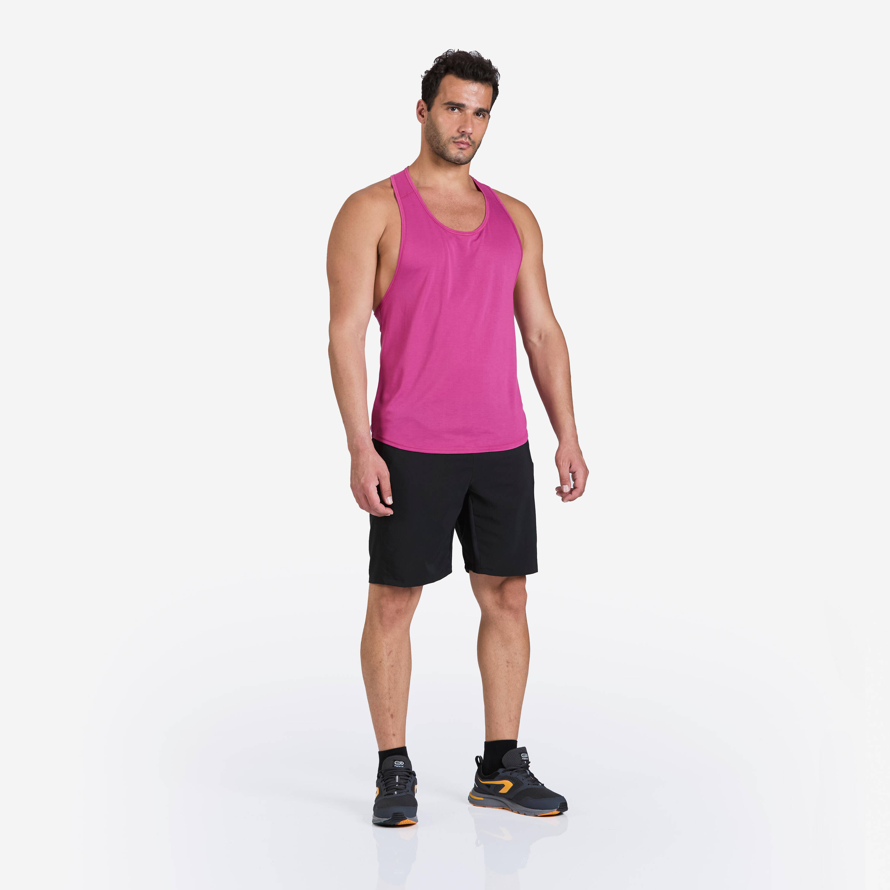 Men's Weight Training Stringer Tank Top - Purple/Magenta -  1