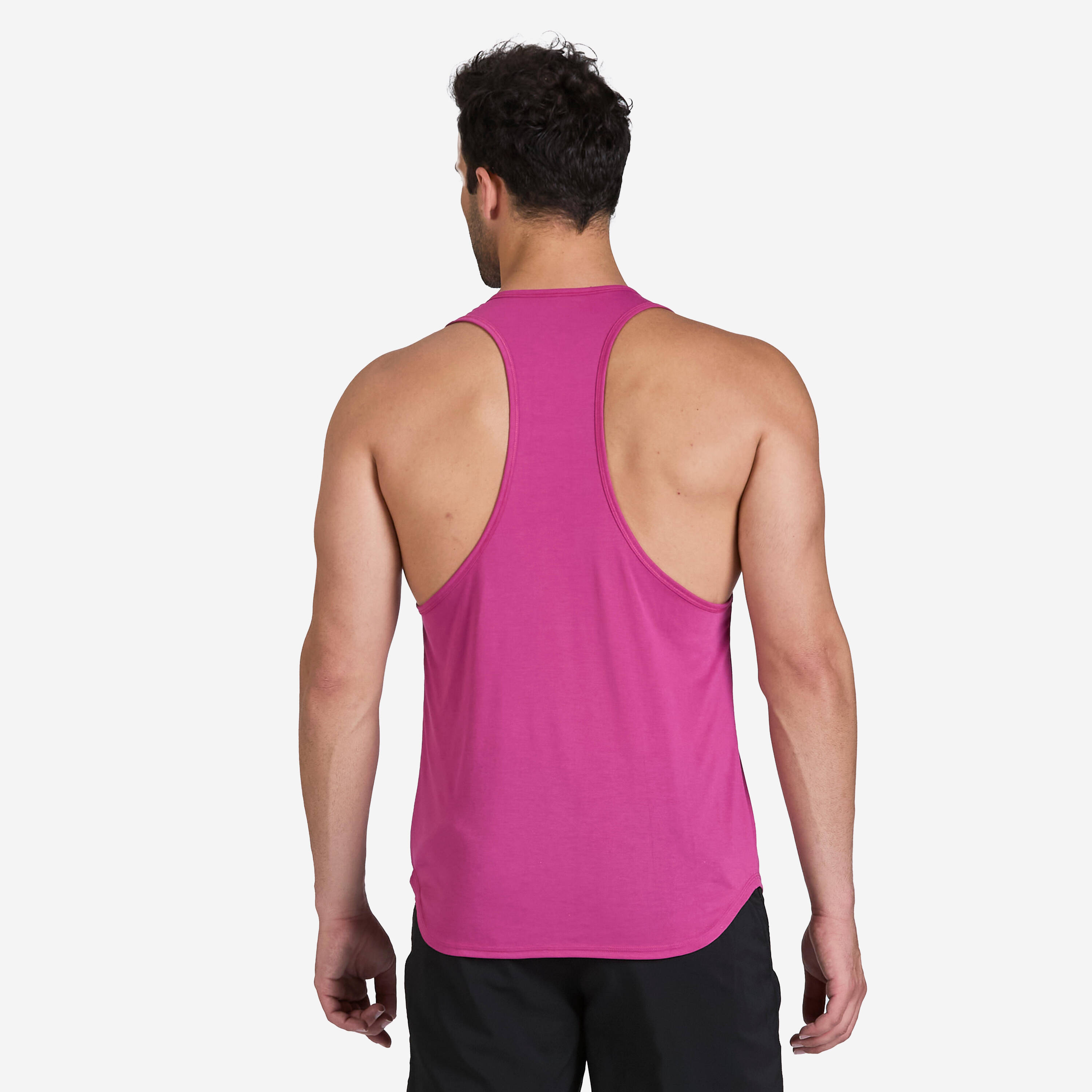 Men's Weight Training Stringer Tank Top - Purple/Magenta -  3