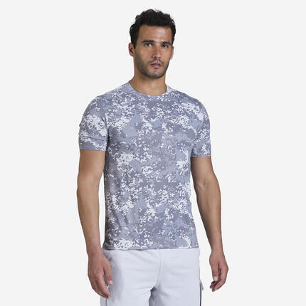 T-shirt de fitness manches courtes respirant col rond homme, vert foncé