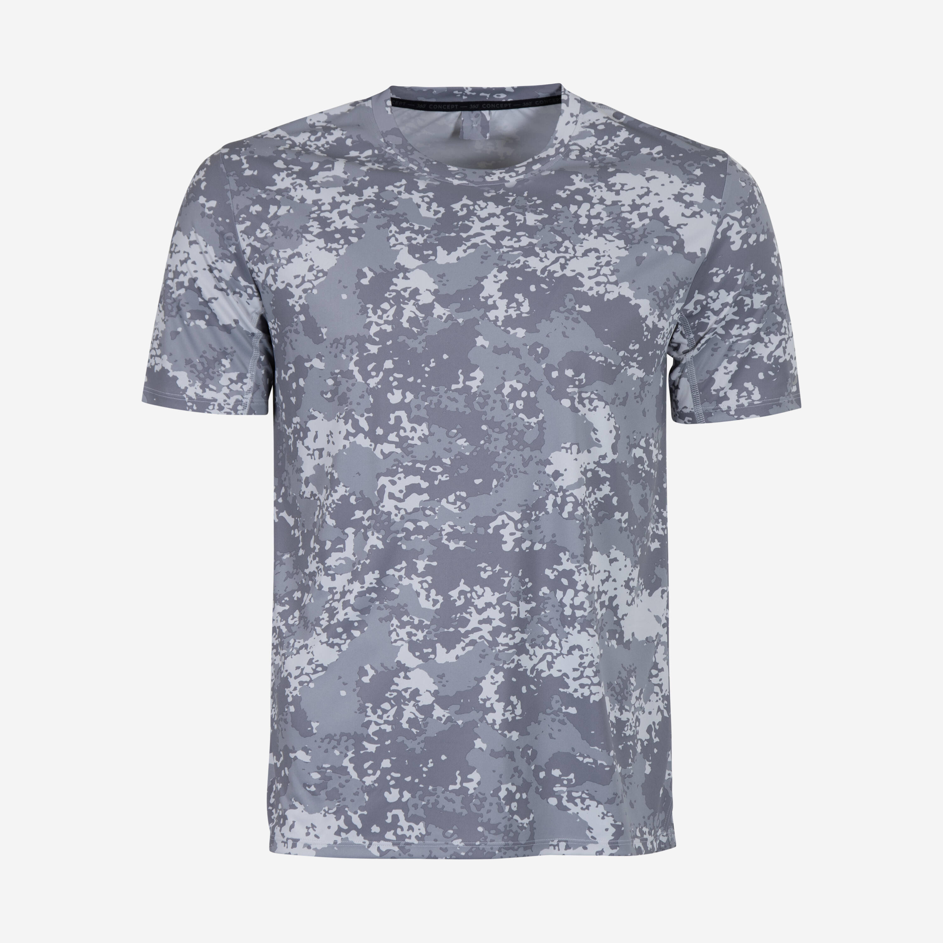 Men's Fitness Short-Sleeved Crew Neck Breathable T-Shirt 120 - Grey -  5