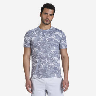 Men's Fitness Short-Sleeved Crew Neck Breathable T-Shirt 120 - Grey