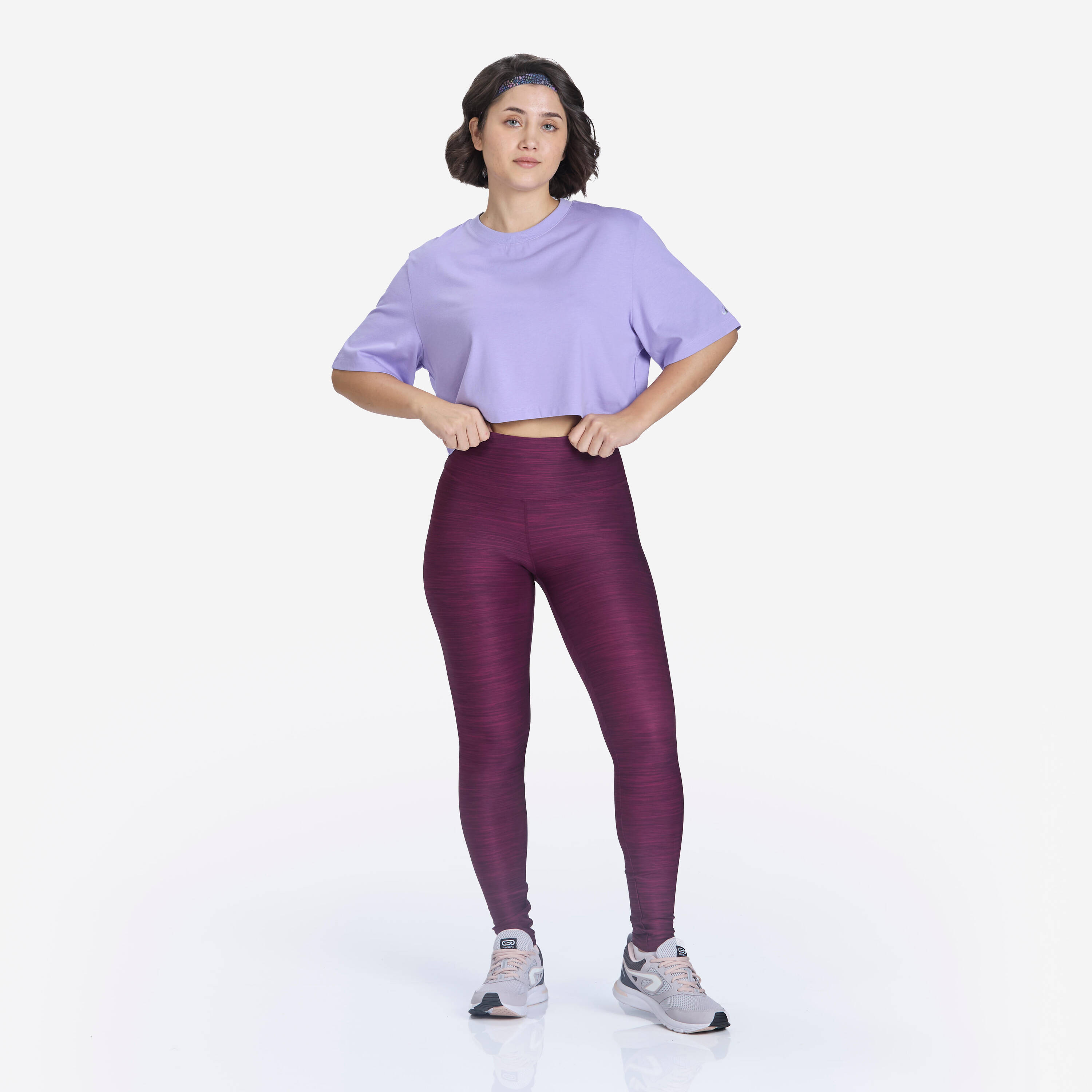 Women's High Waisted Fitness Leggings 100 - Grey -  3