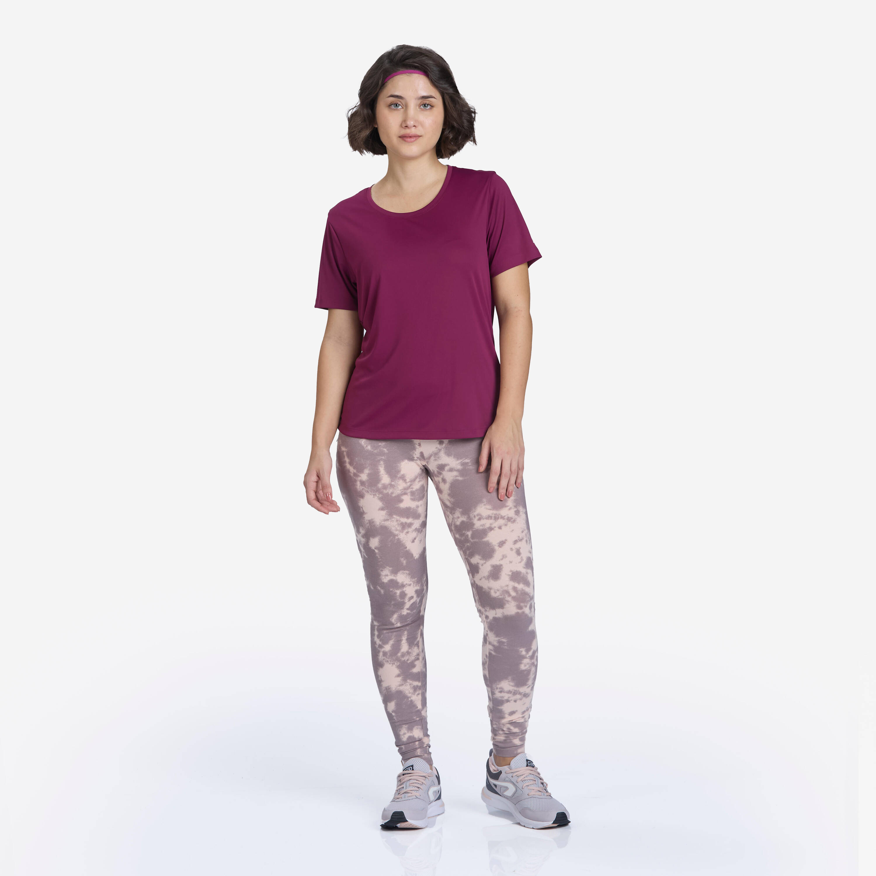 Women's Crew Neck Fitness T-Shirt 120 - Plum Purple -  3