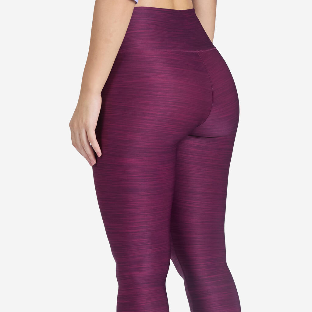 Women's High-Waisted Fitness Leggings - Taupe Beige Leopard Print