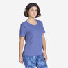 Women's Short-Sleeved Fitness T-Shirt 120 - Comet Blue