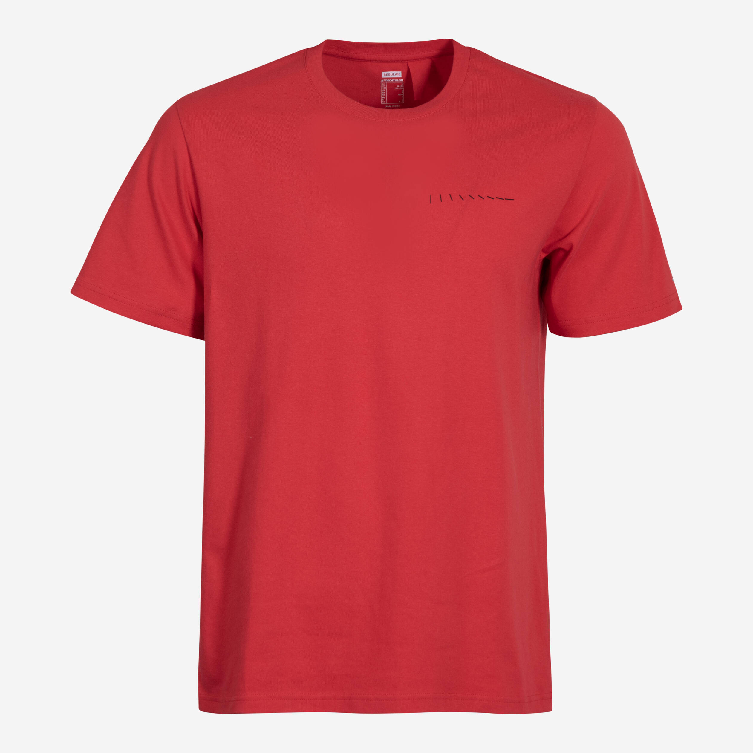Men's Regular Cotton Fitness T-Shirt 500 - Passion Red