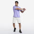 Men Gym T-Shirt Cotton 500 Essentials- Lavender Purple