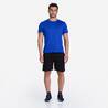 Men Running T-Shirt Breathable, Quick Dry, Kiprun 100 - Indigo Blue