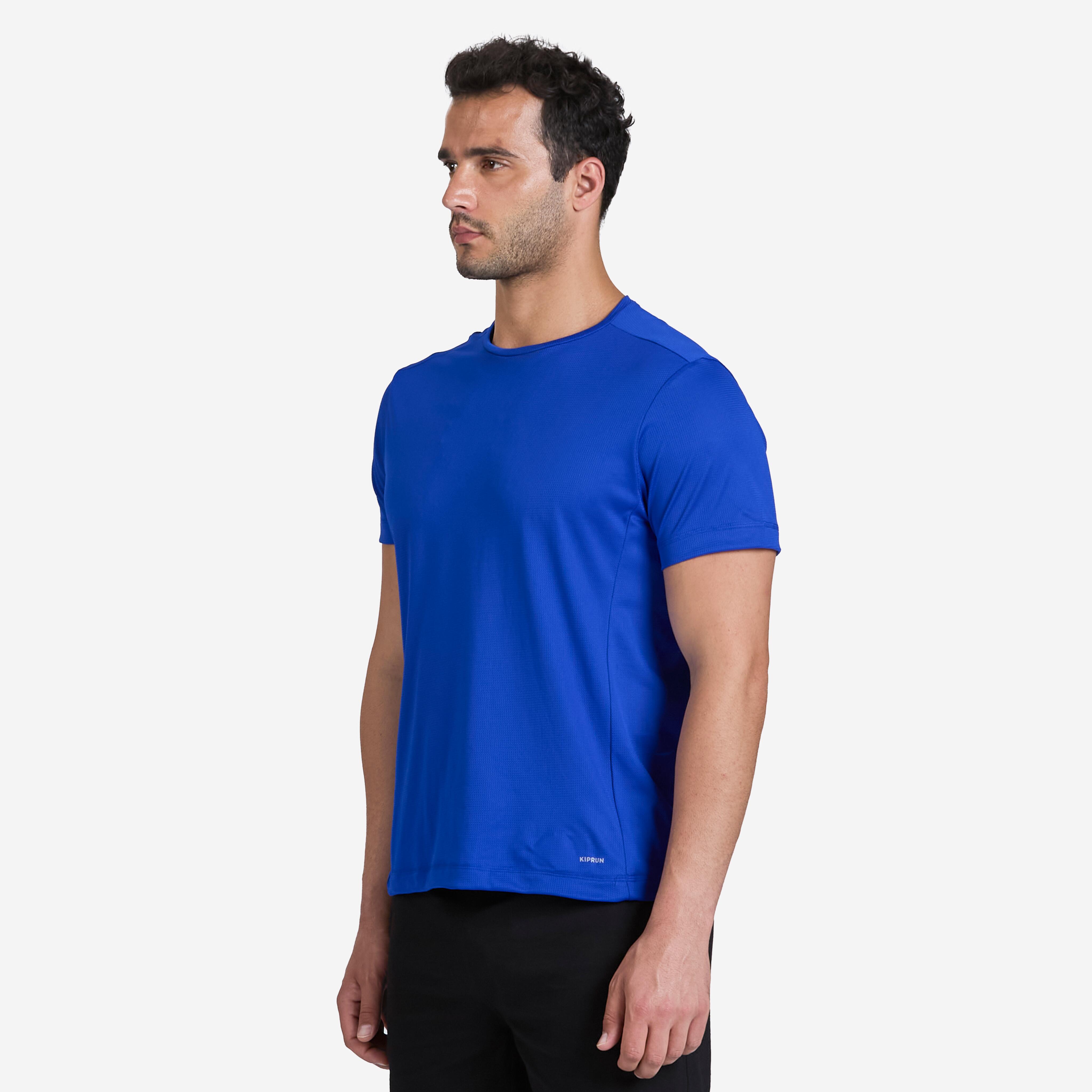 Men Running T-Shirt Breathable, Quick Dry, Kiprun 100 - Indigo Blue