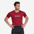Men's Running Printed Crew NeckT-Shirt - Burgundy Red