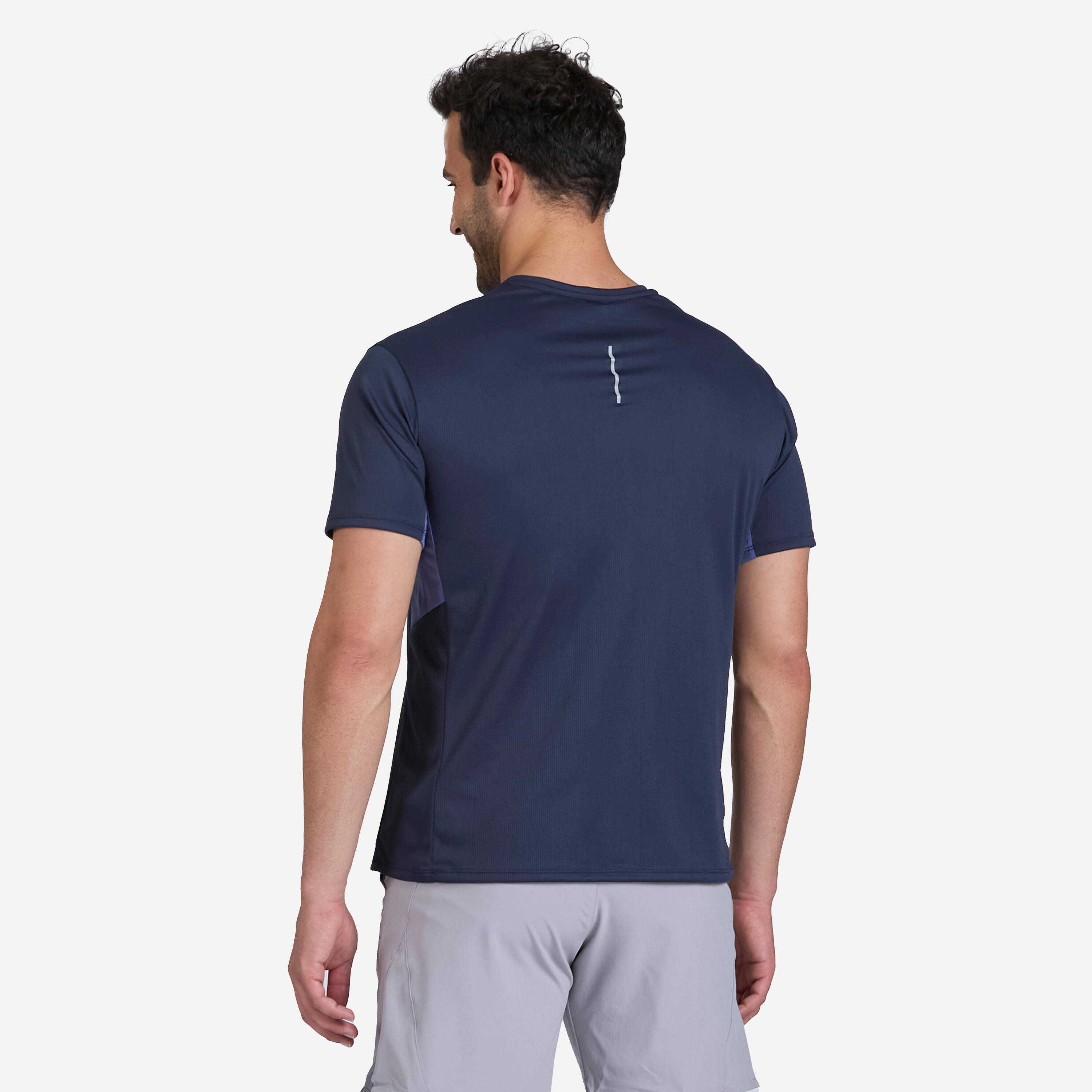 Men's Running Printed Crew Neck T-Shirt -Asphalt Blue -  4