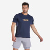 Men's Running Printed Crew Neck T-Shirt -Asphalt Blue