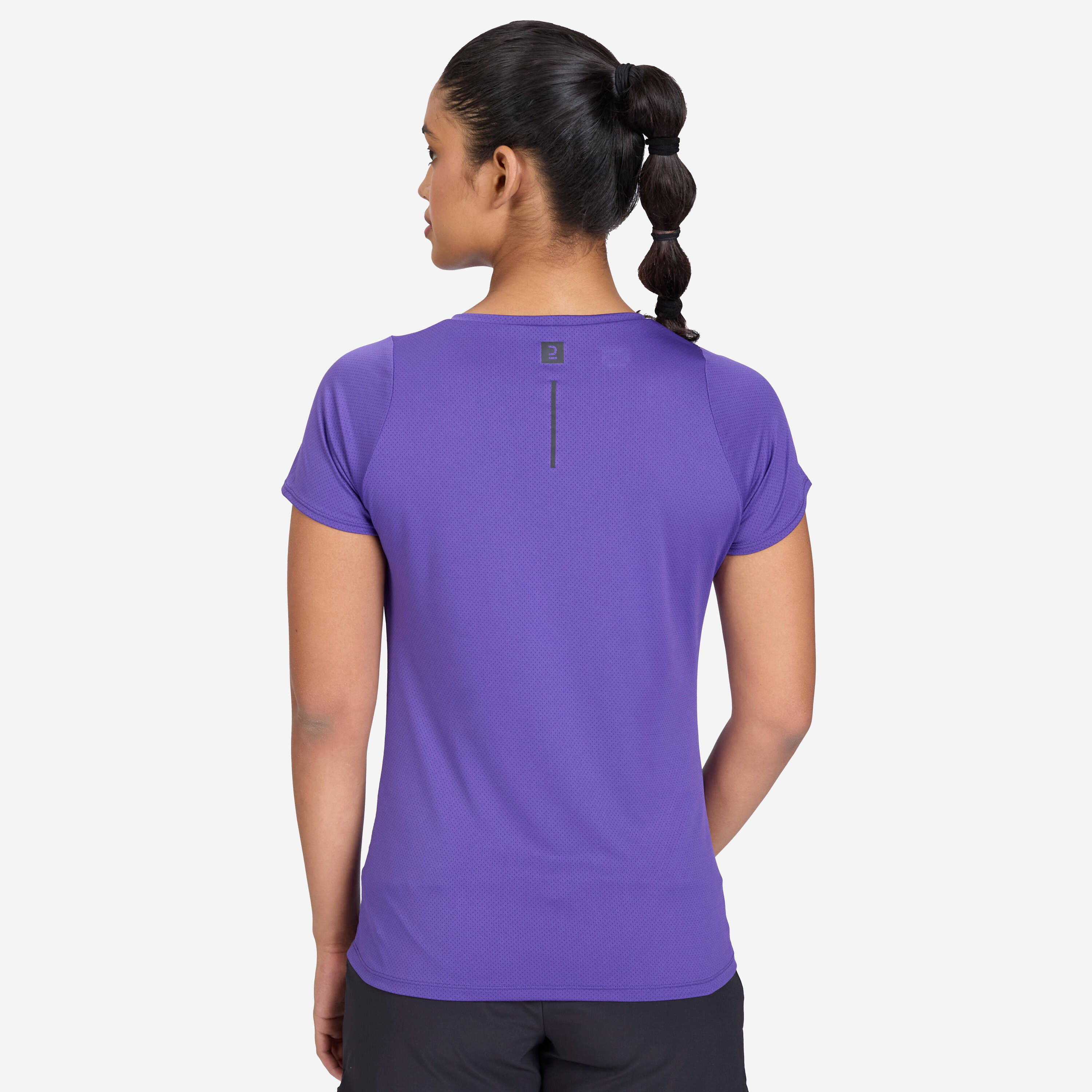 Women's Running Printed  V-Neck T-Shirt For Women dry - Royal Purple -  5