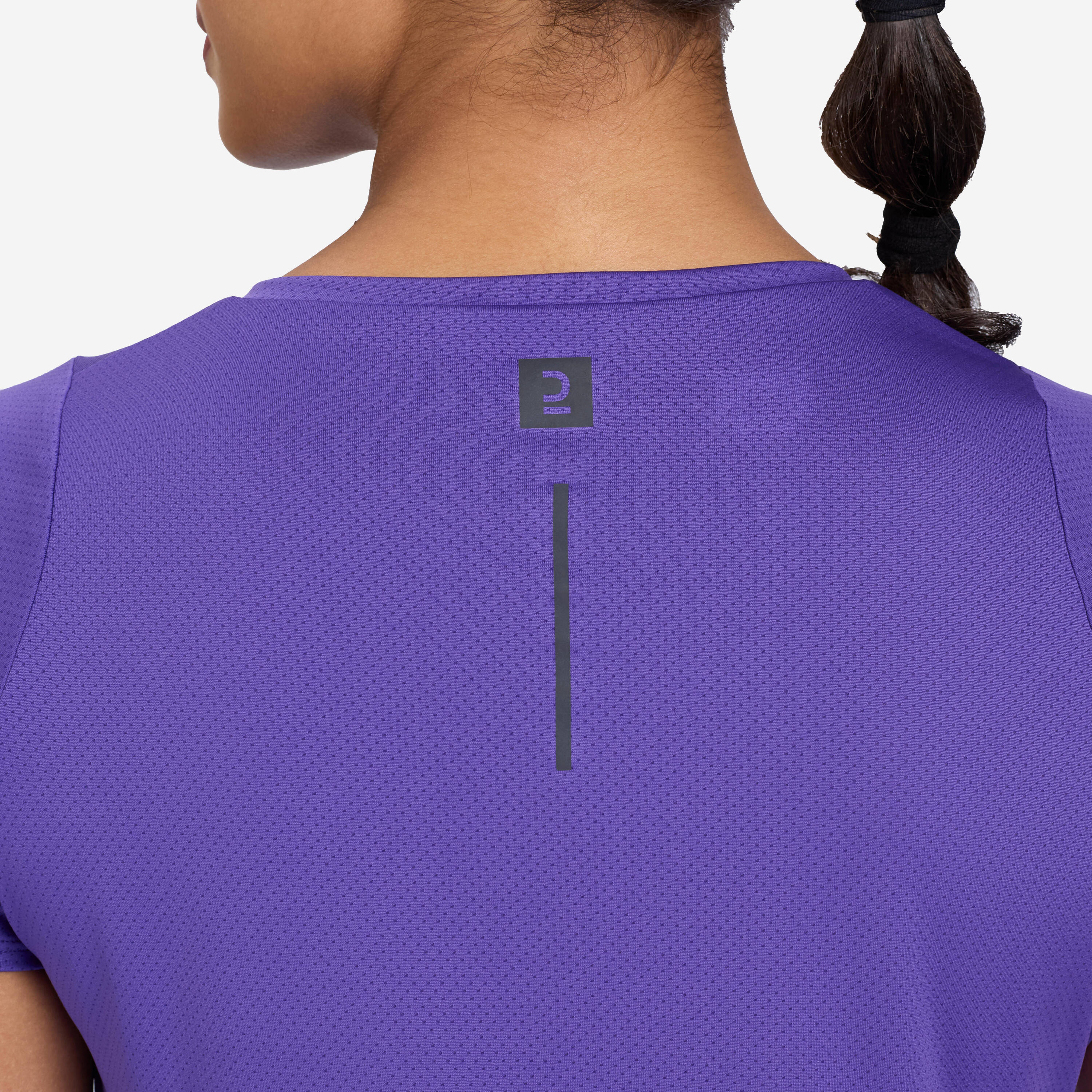 Women's Running Printed  V-Neck T-Shirt For Women dry - Royal Purple -  4