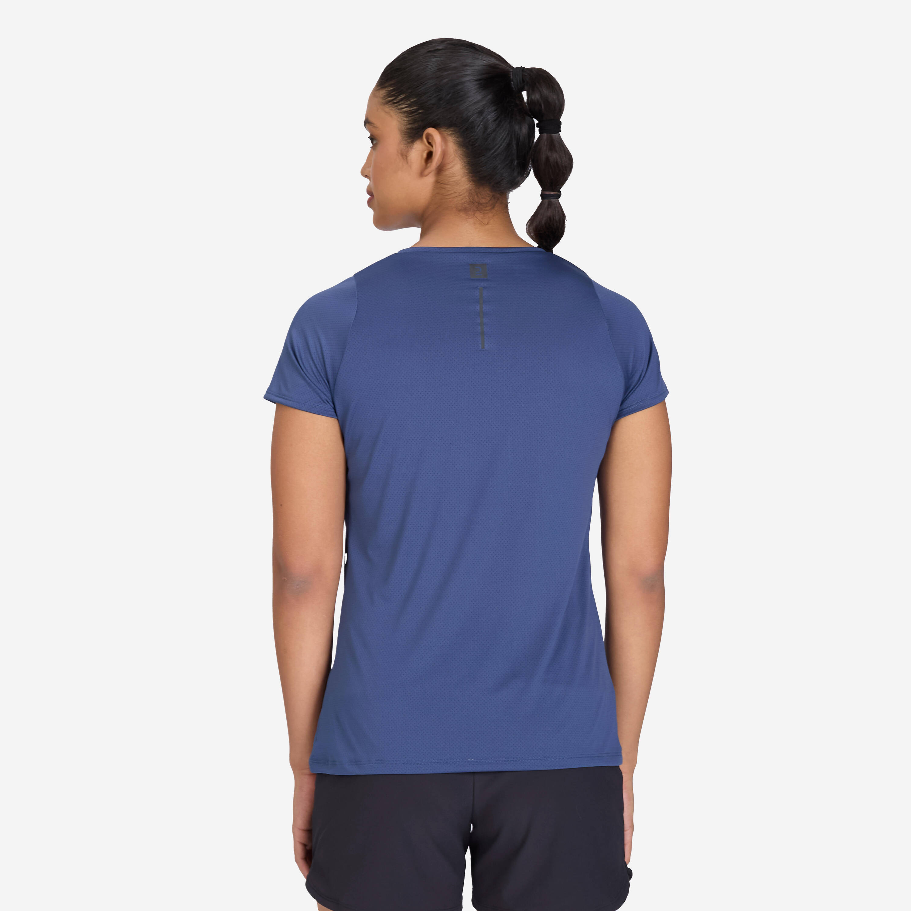 Women's Running Printed  V-Neck T-Shirt For Women dry - Abyss Blue -  4