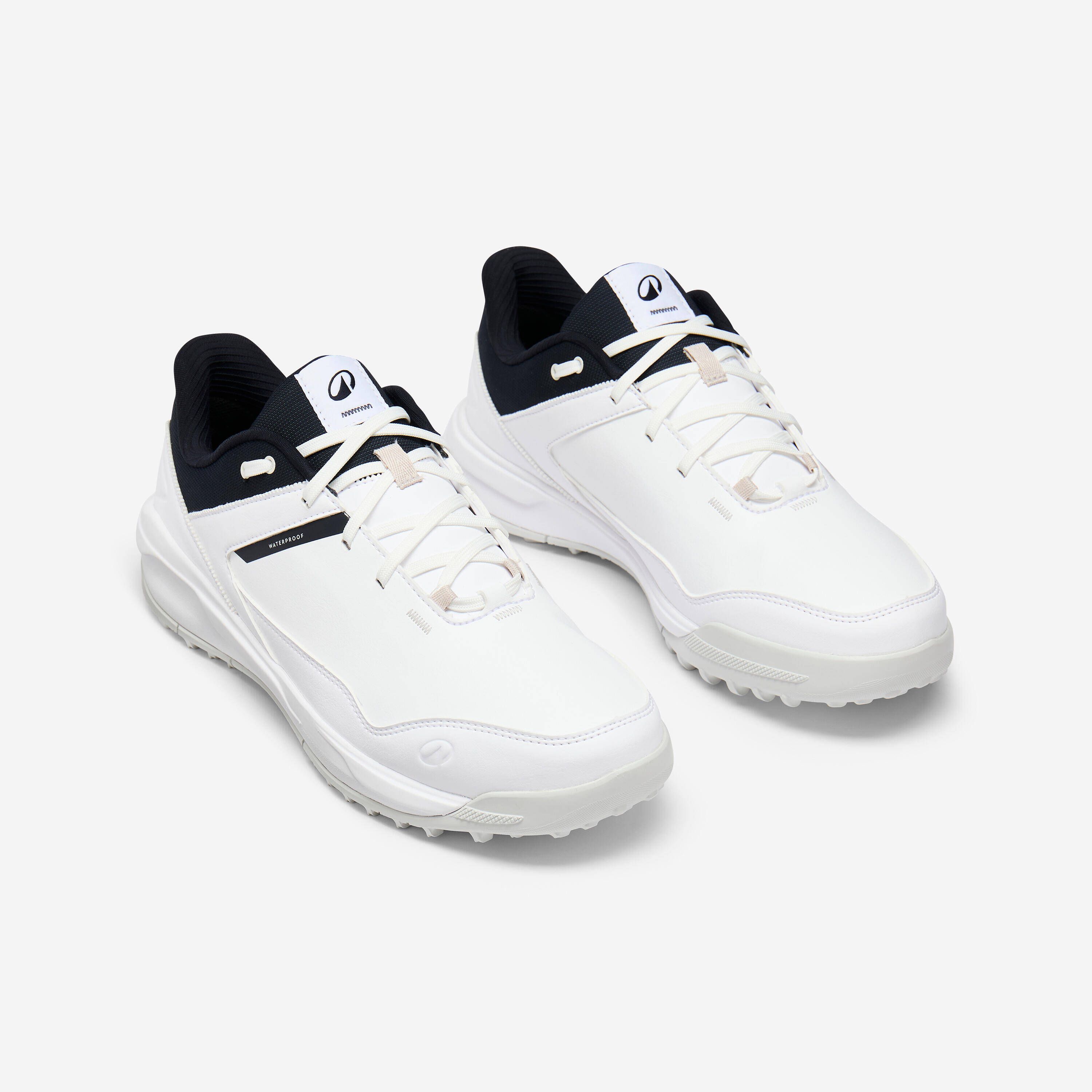 Waterproof Golf Shoes, MW500 white and navy -  1