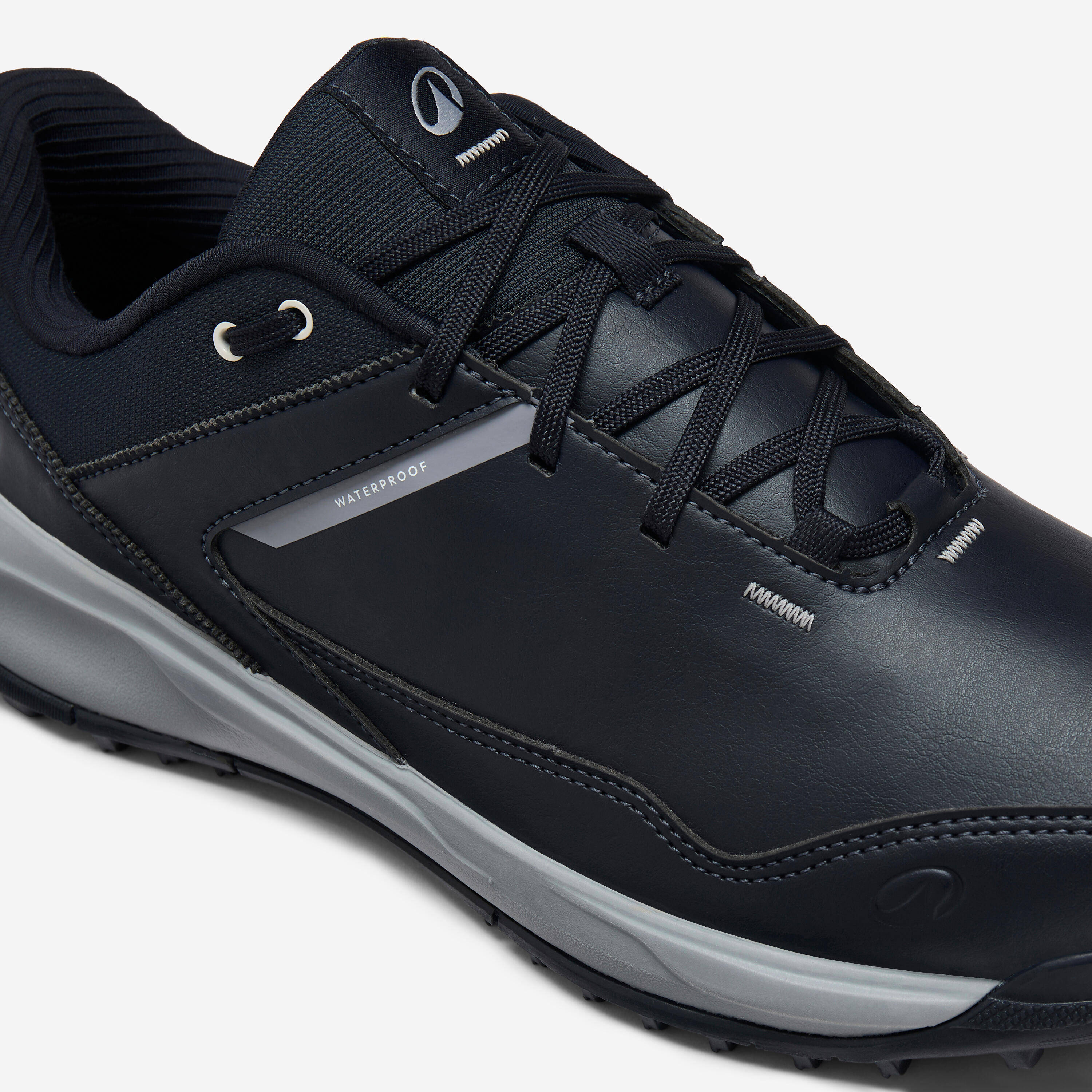 Waterproof Golf Shoes, MW500 navy and grey -  3