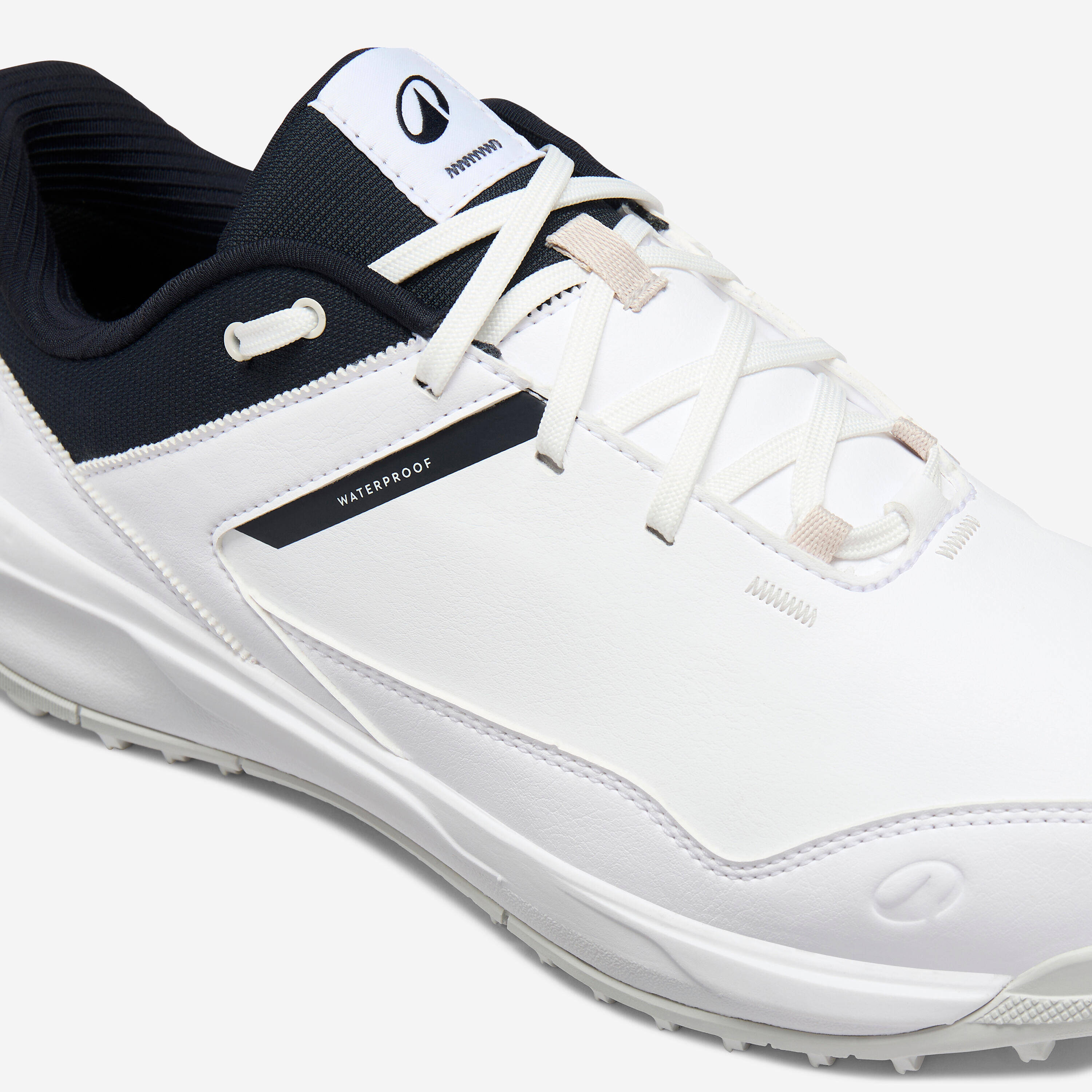 Waterproof Golf Shoes, MW500 white and navy -  5