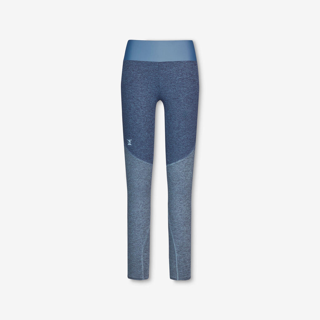 WOMEN’S CLIMBING LEGGINGS VERTIKA BURGUNDY AND DENIM BLUE