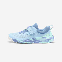 Chaussures à scratch et lacets élastiques enfant, Playful Fast rose et jaune