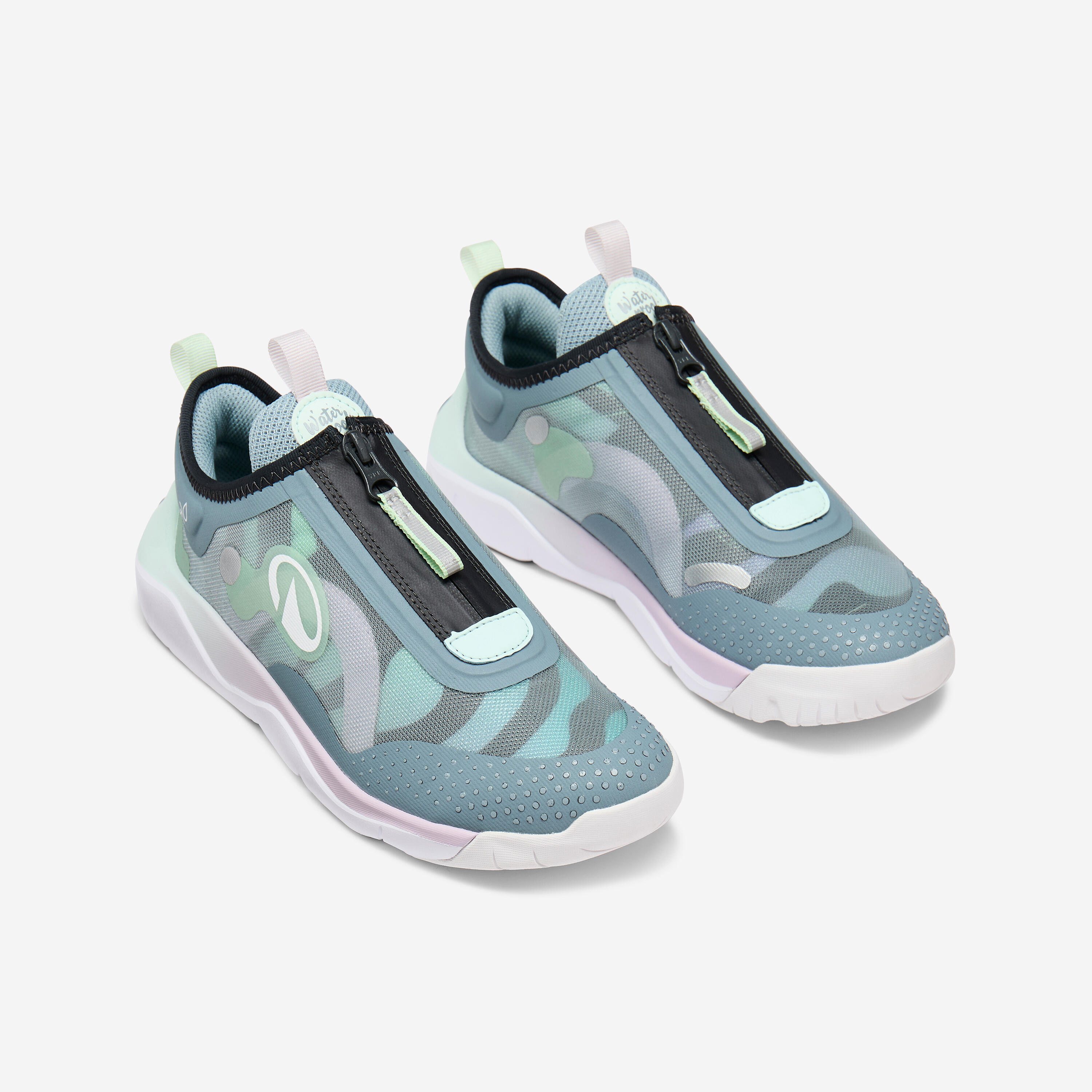 Chaussures multisport imperméable enfant mixte, Playful vert, gris, et bleu 2/8