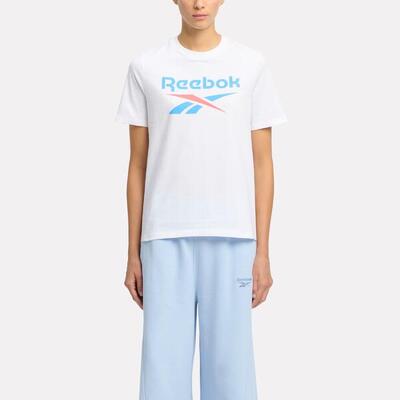 T-shirt bianca Reebok donna palestra regular fit cotone