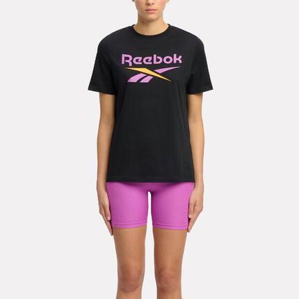 T-shirt de fitness femme, noir et rose