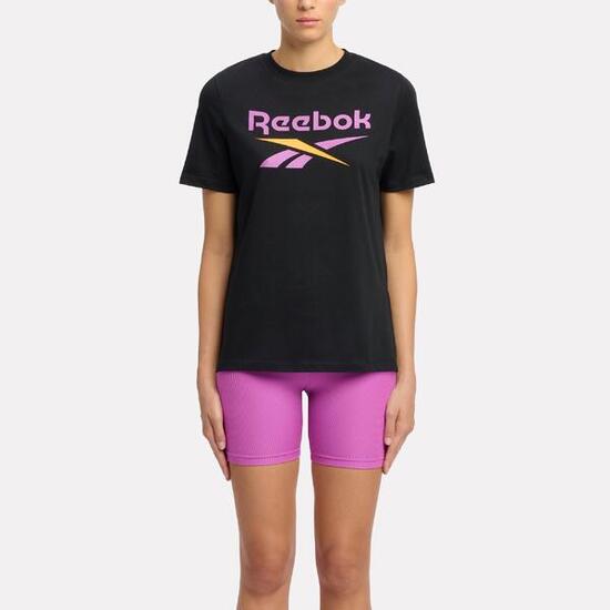 T-shirt de fitness femme, noir et rose