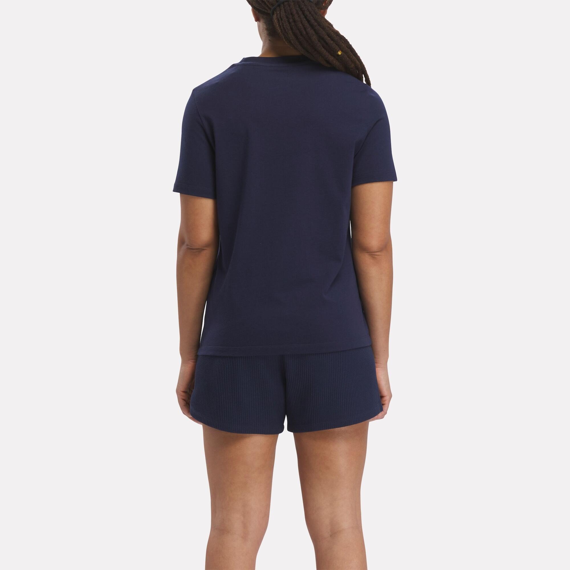 T-shirt de fitness femme, bleu et blanc 2/5