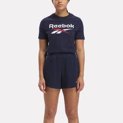 T-shirt de fitness femme, bleu et blanc