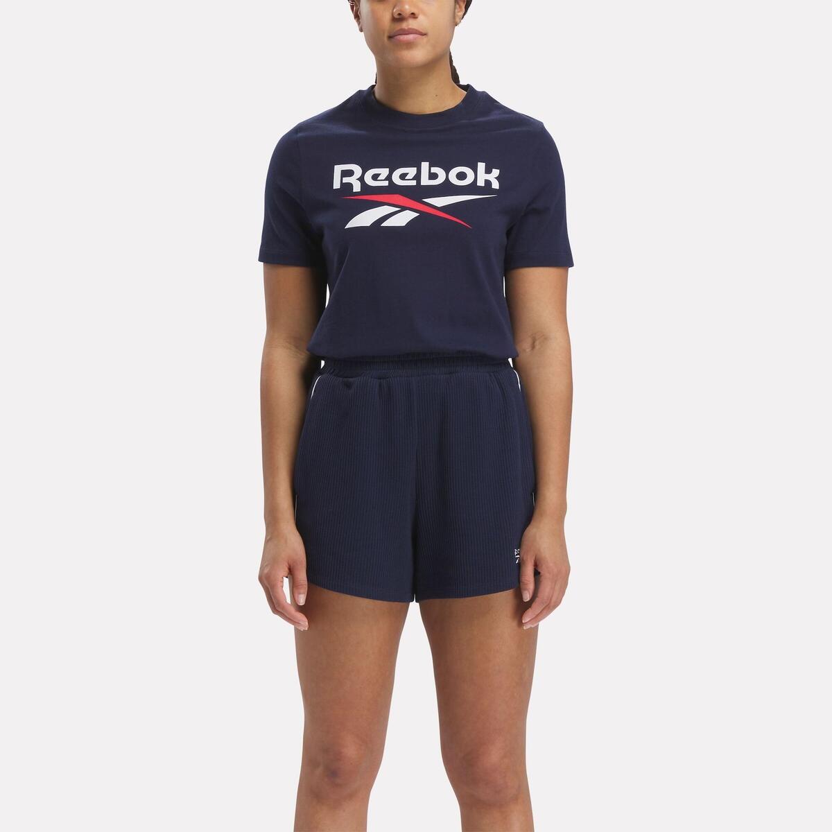 T-shirt de fitness femme, bleu et blanc
