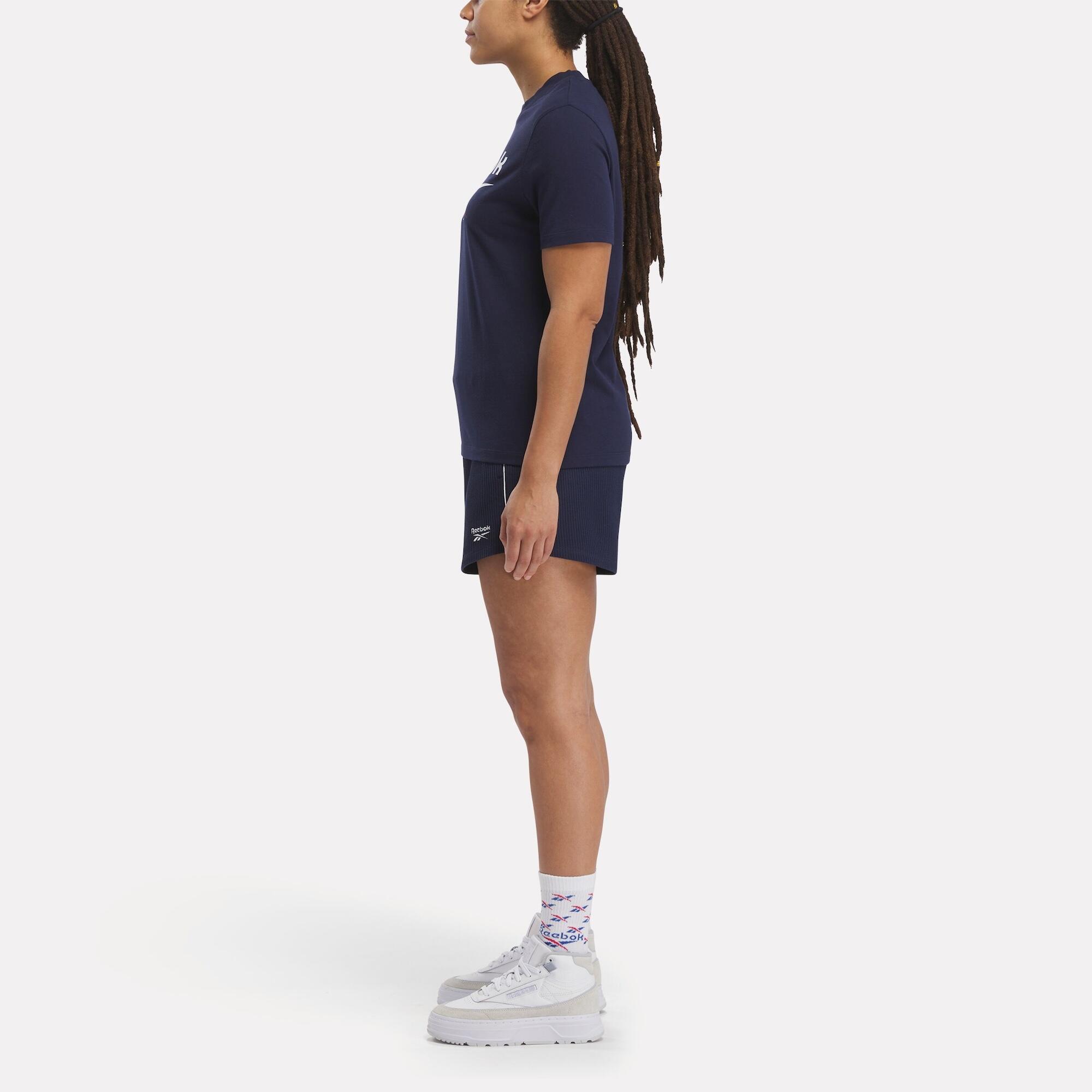 T-shirt de fitness femme, bleu et blanc 3/5
