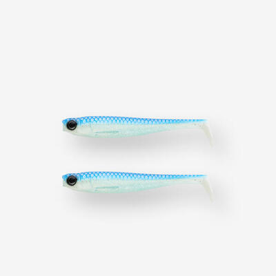 Softbaits snoek shads rogen 120 blauw 2 stuks