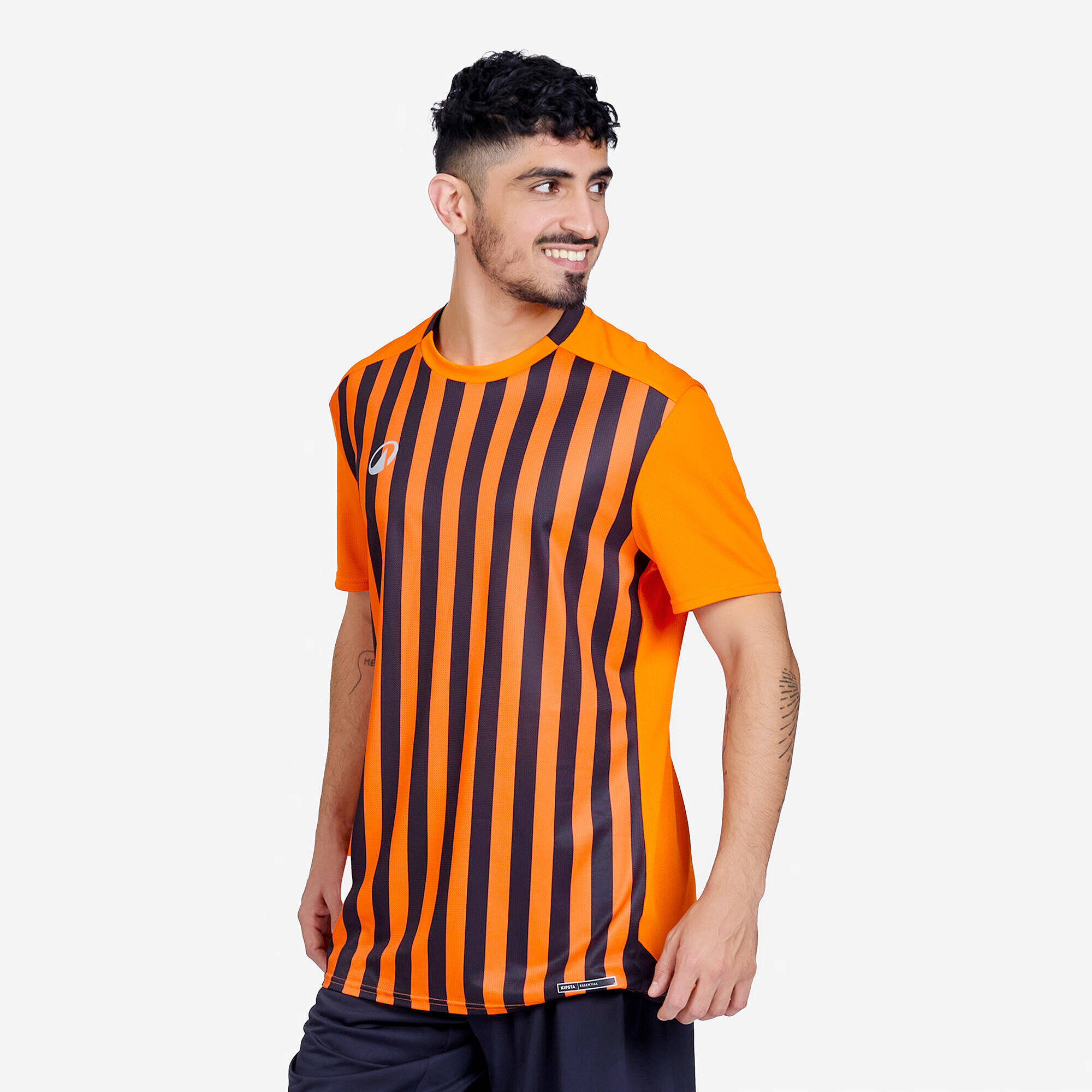 Men Football Short Sleeve Tshirt Quick Dry F100 - Orange -  1