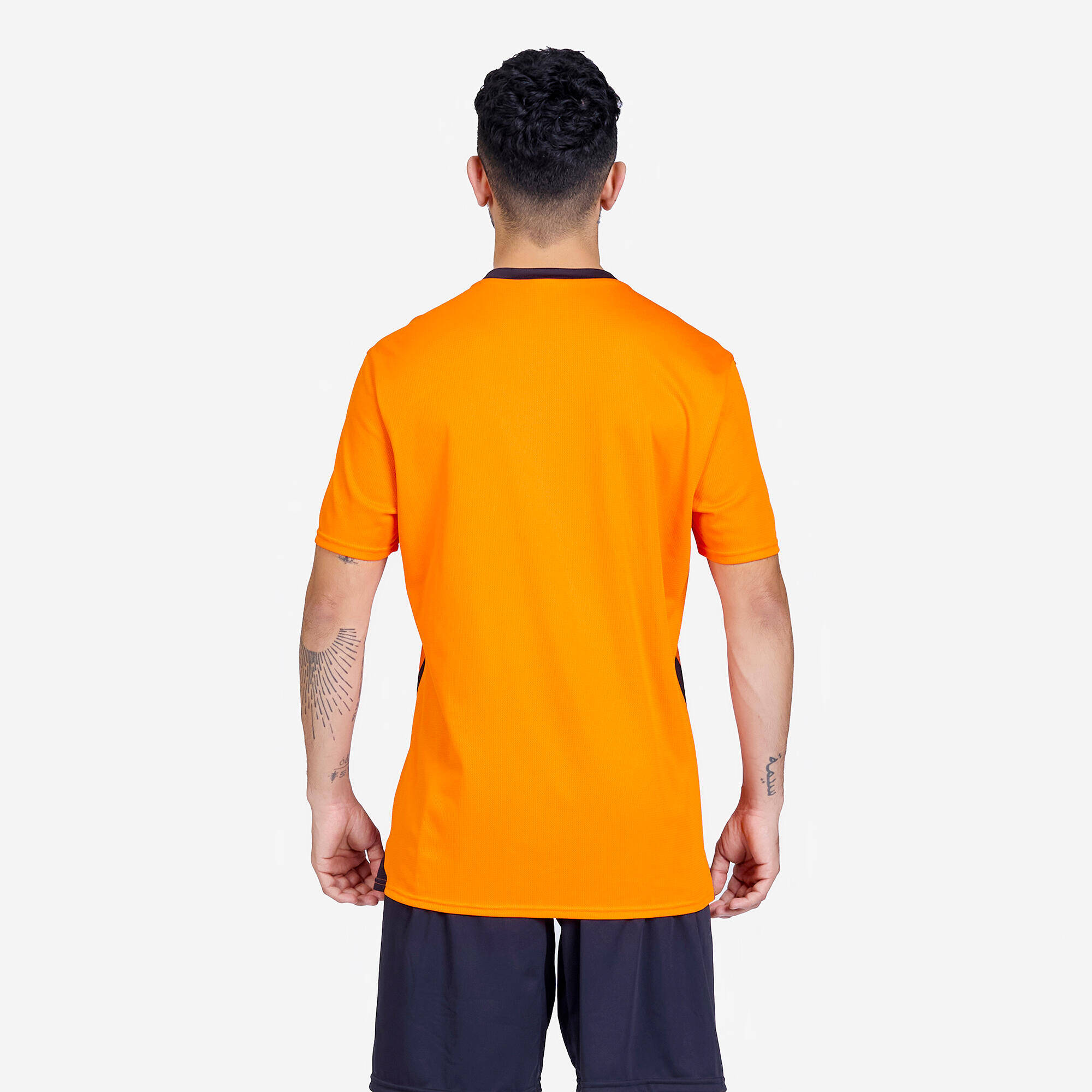 Men Football Short Sleeve Tshirt Quick Dry F100 - Orange -  3