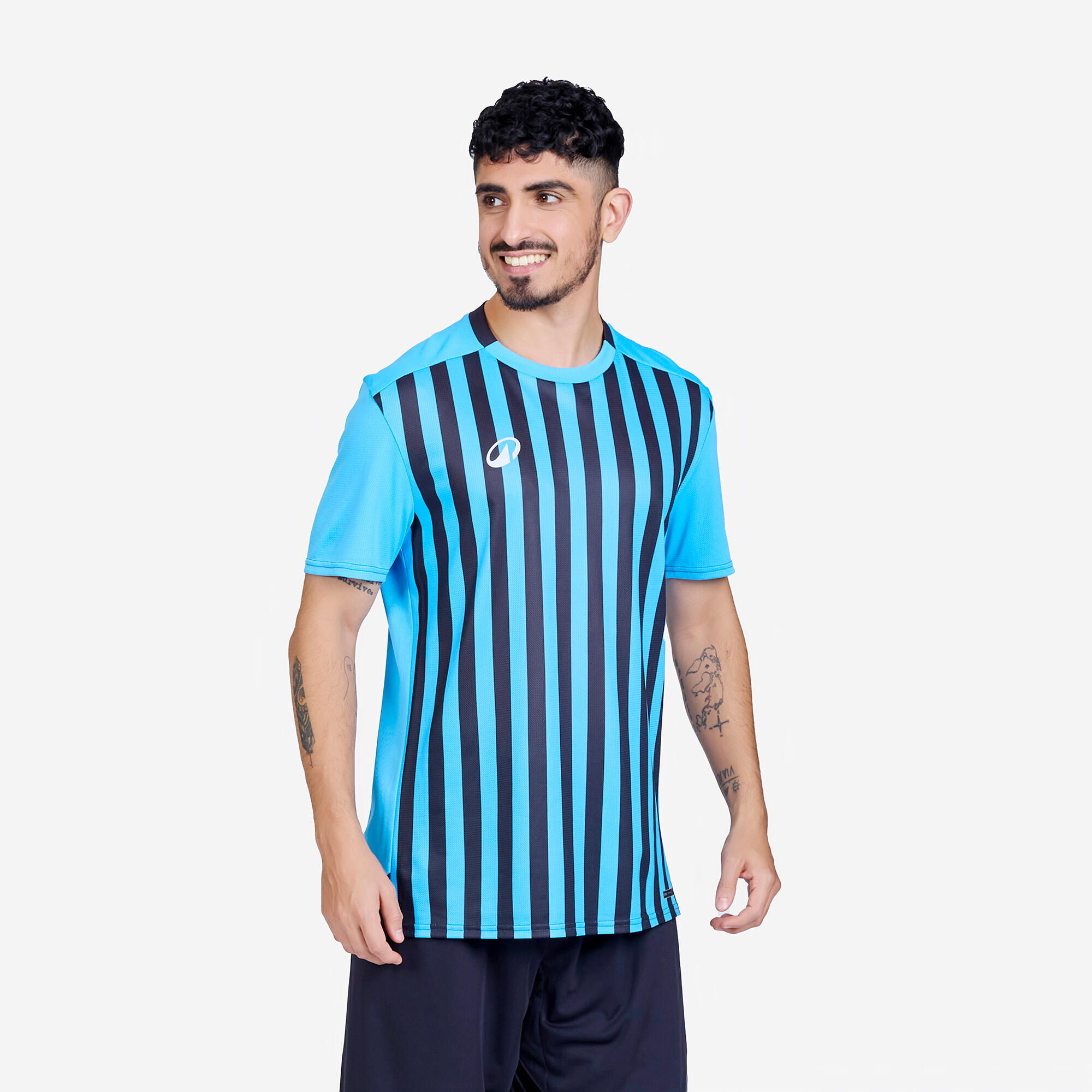 kipsta Adult Football Shirt Essential Blue Stripes-picture-24