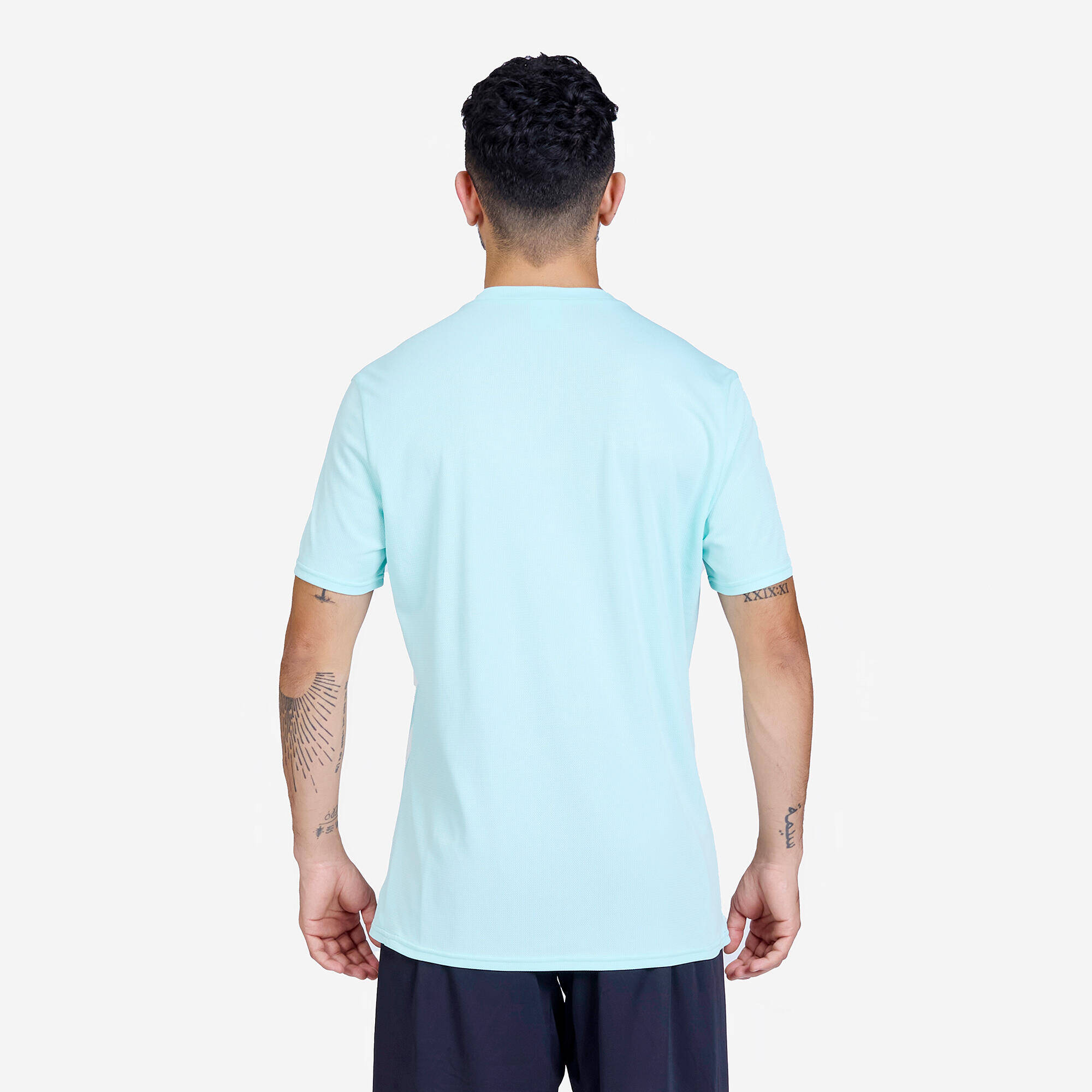 Men Football Short Sleeve Tshirt Quick Dry F100 - Blue & White -  4