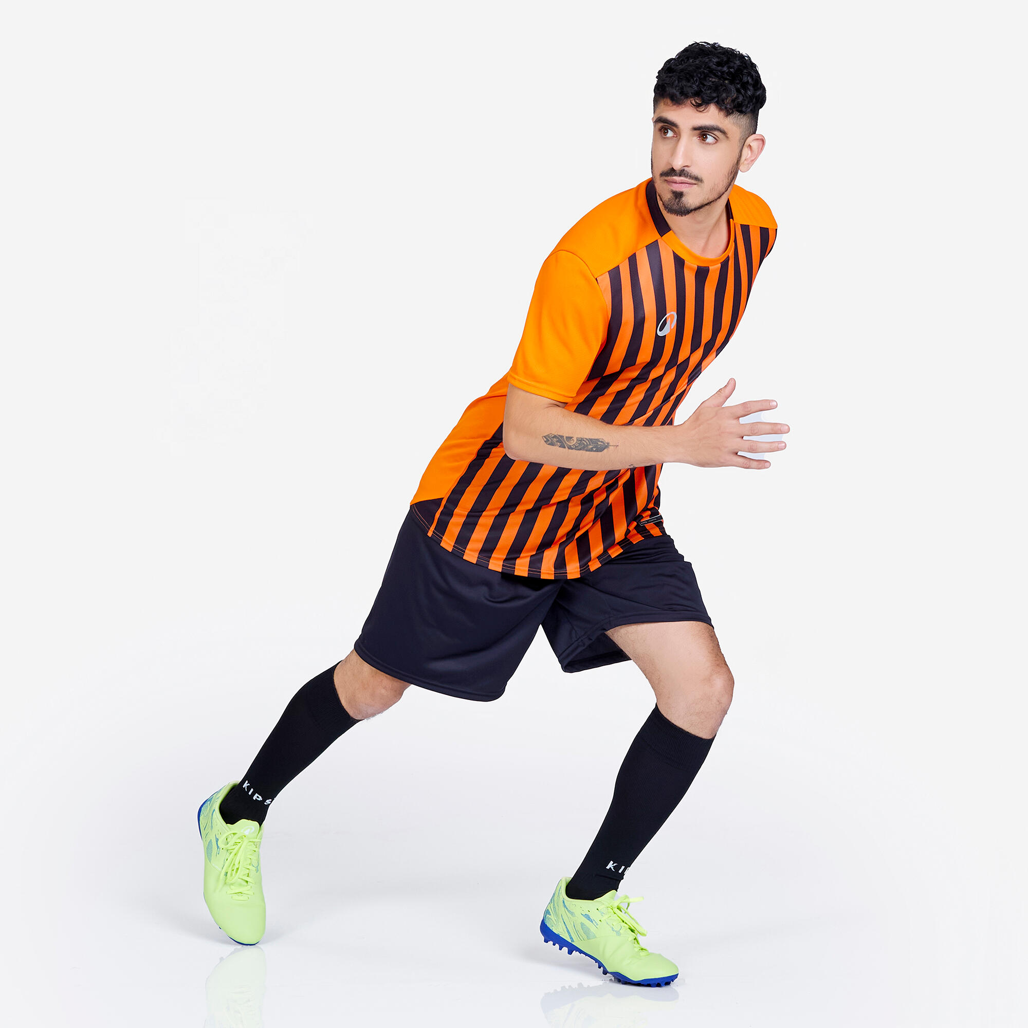 Men Football Short Sleeve Tshirt Quick Dry F100 - Orange