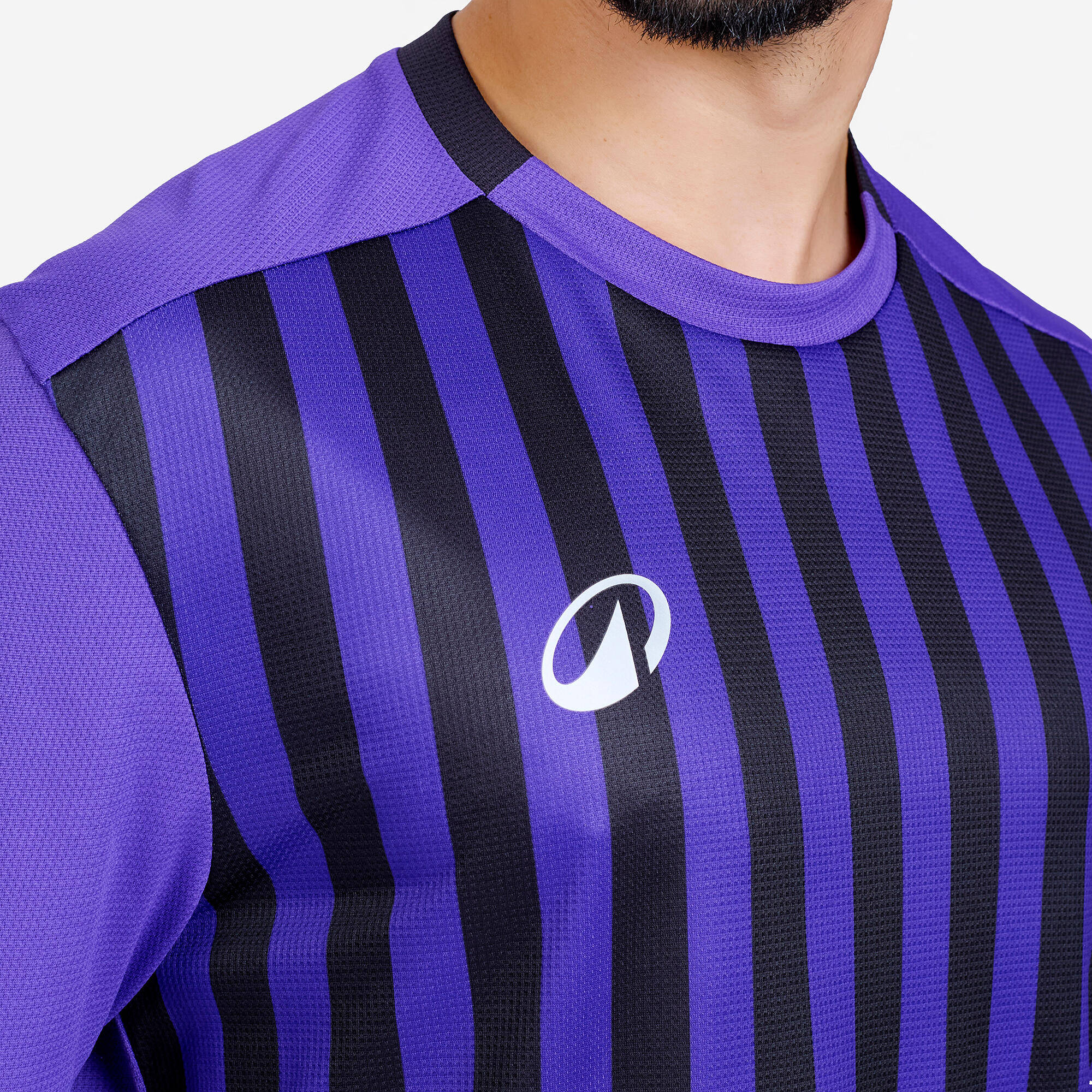 Men Football Short Sleeve Tshirt Quick Dry F100 - Purple & Black -  3