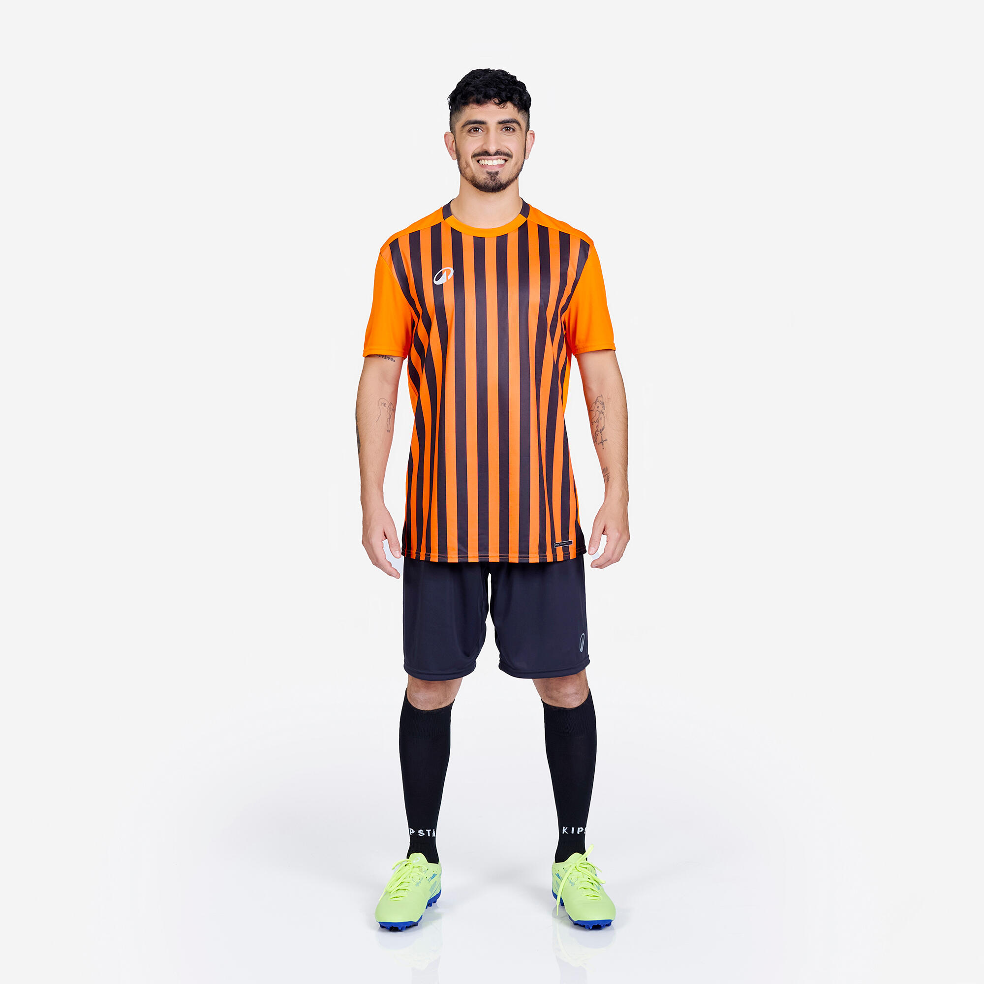 Men Football Short Sleeve Tshirt Quick Dry F100 - Orange